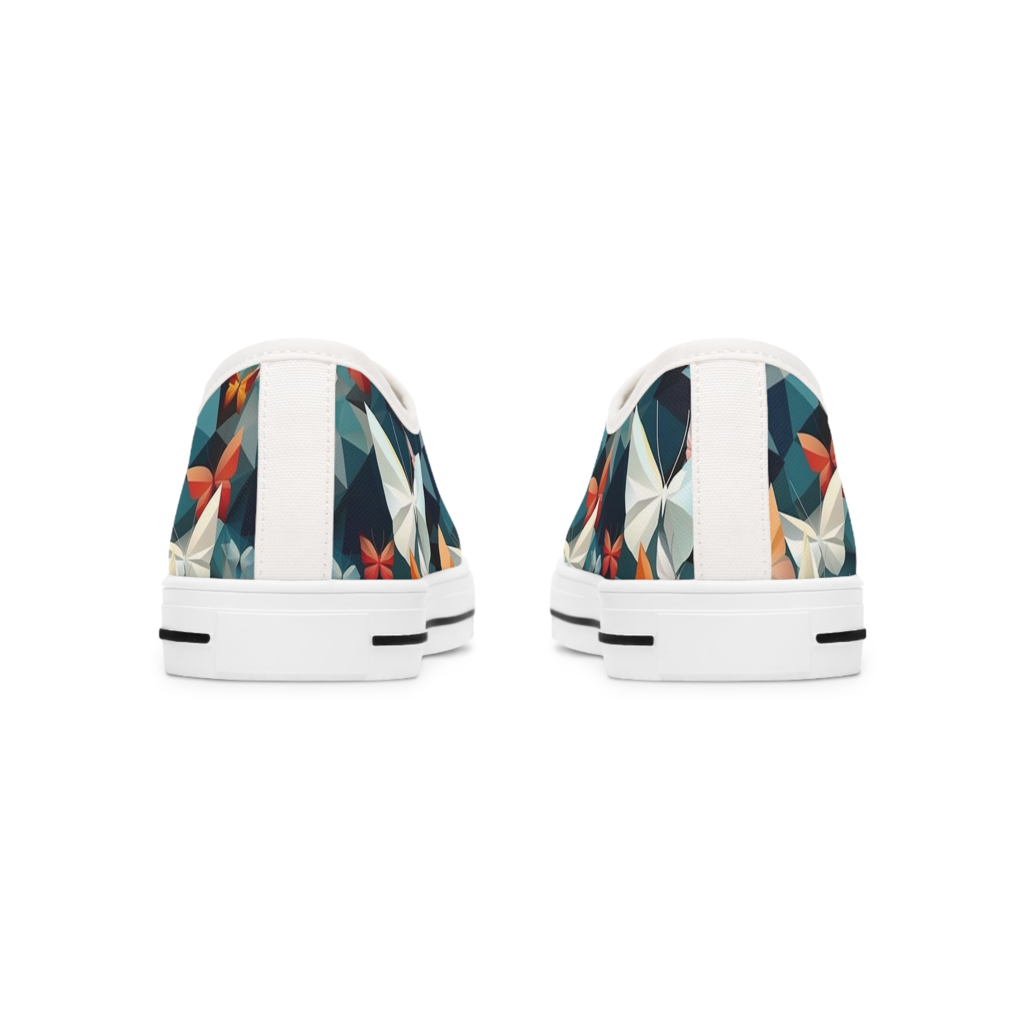 Women's Low Top Sneakers (AOP) - Seamless Butterfly Designs 09
