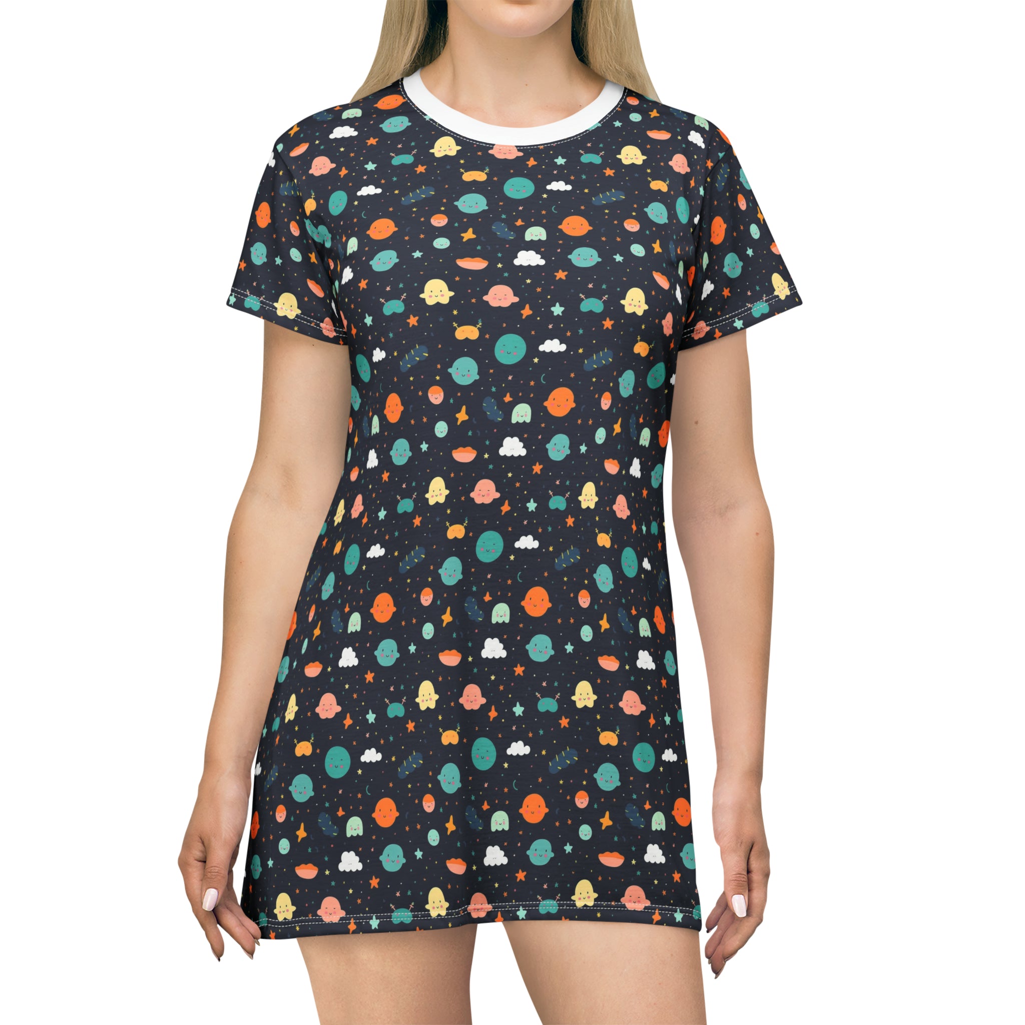 T-Shirt Dress (AOP) - Adorable Seamless Design 01