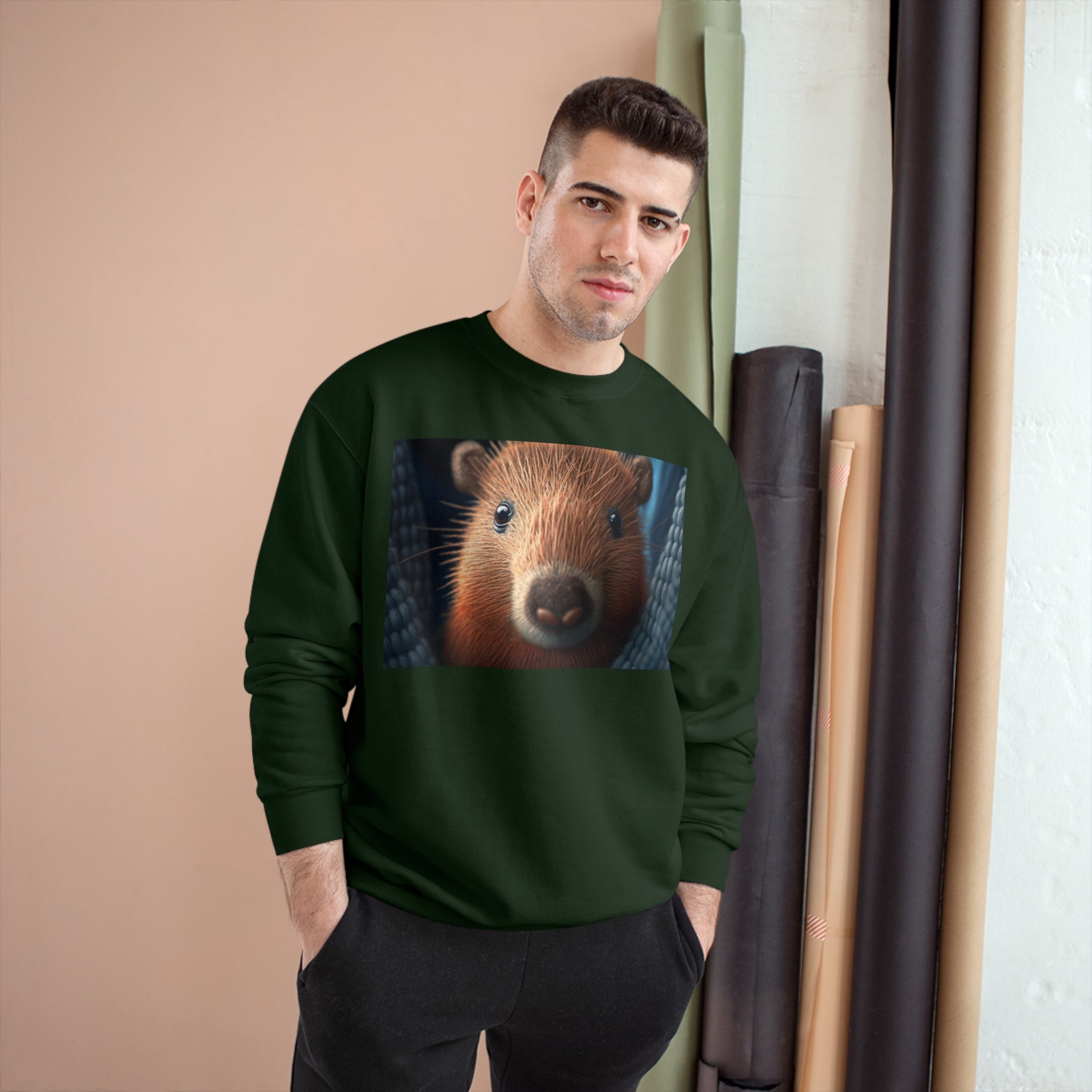Champion Sweatshirt - Knit Animals, Capybara Pup