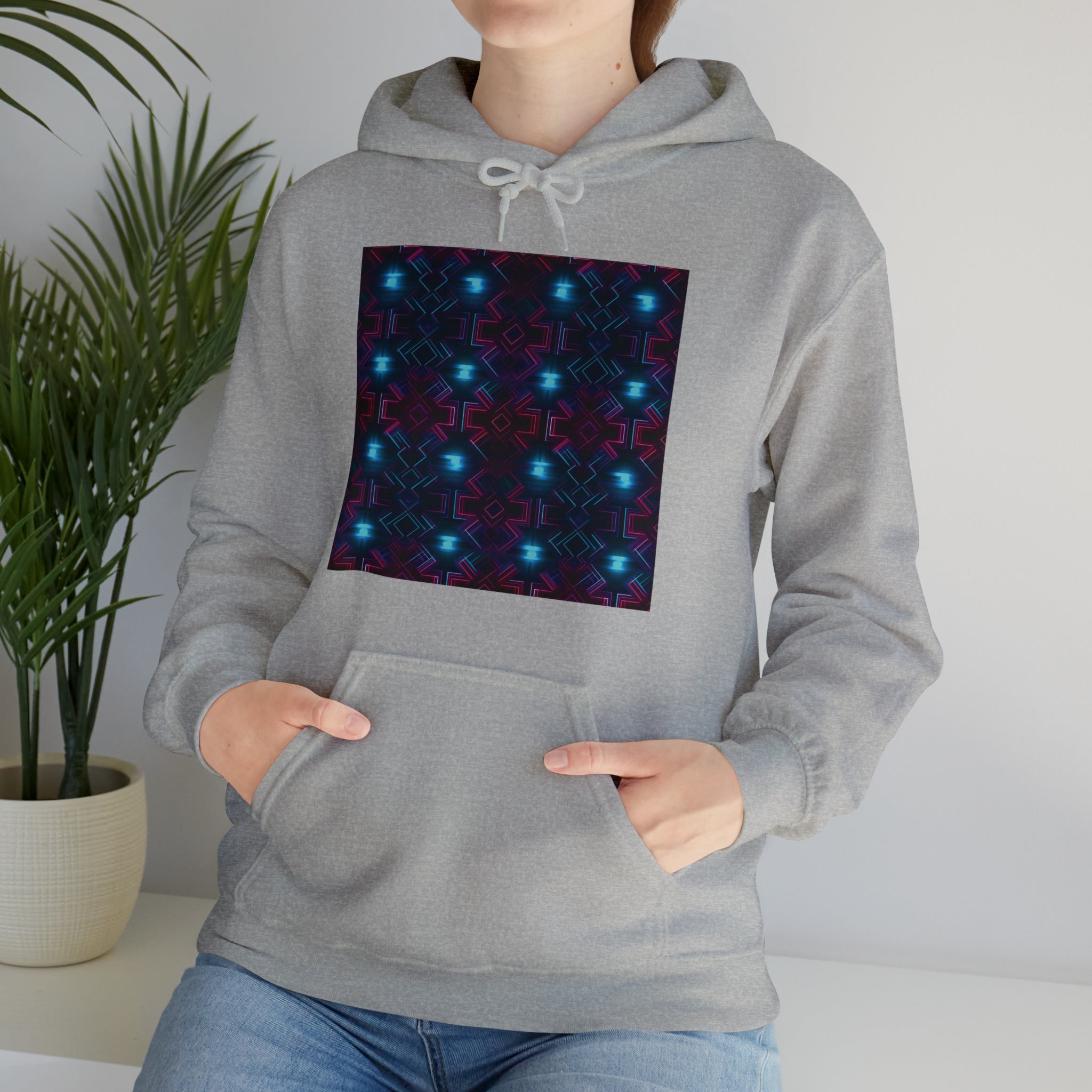Unisex Heavy Blend™ Hooded Sweatshirt - Abstract Neon Designs 01