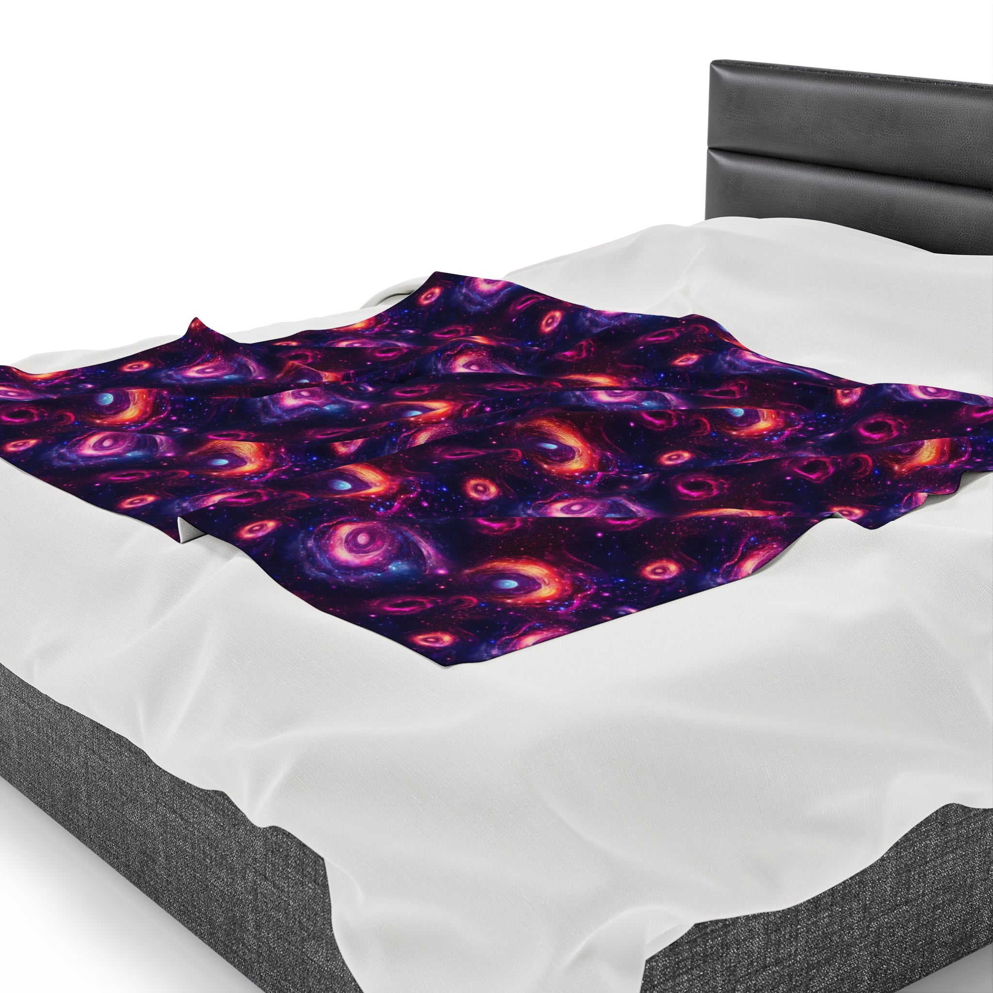Velveteen Plush Blanket (AOP) - Fantasy Galaxies 05