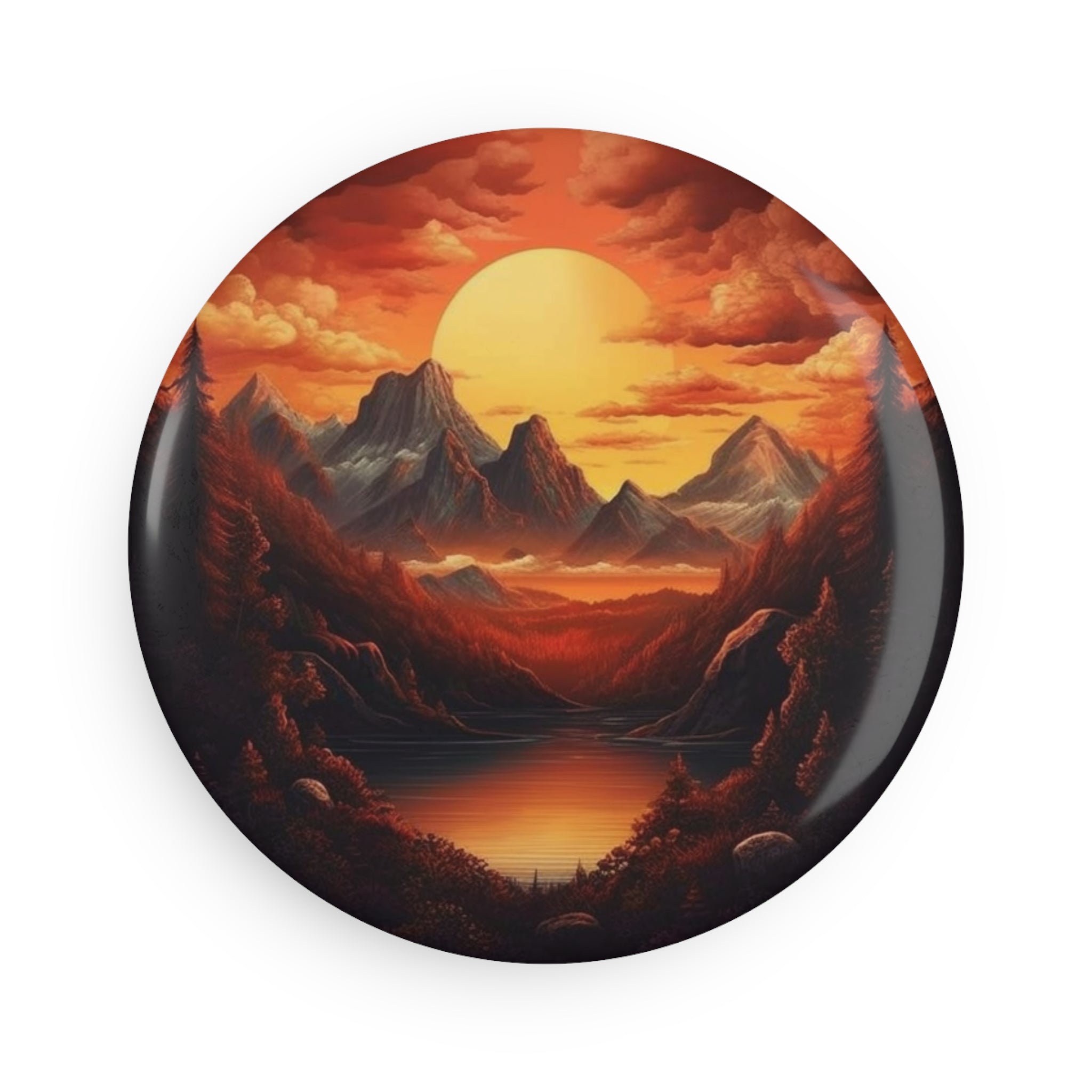 Button Magnet, Round (1 & 10 pcs) - Sunsets 08