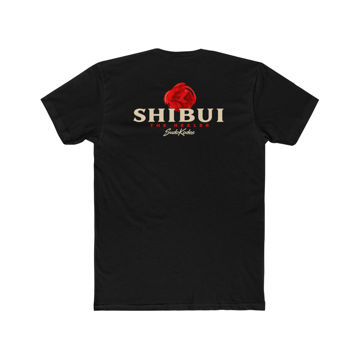 The Healer, a Shibui design, on a men's cotton crew tee