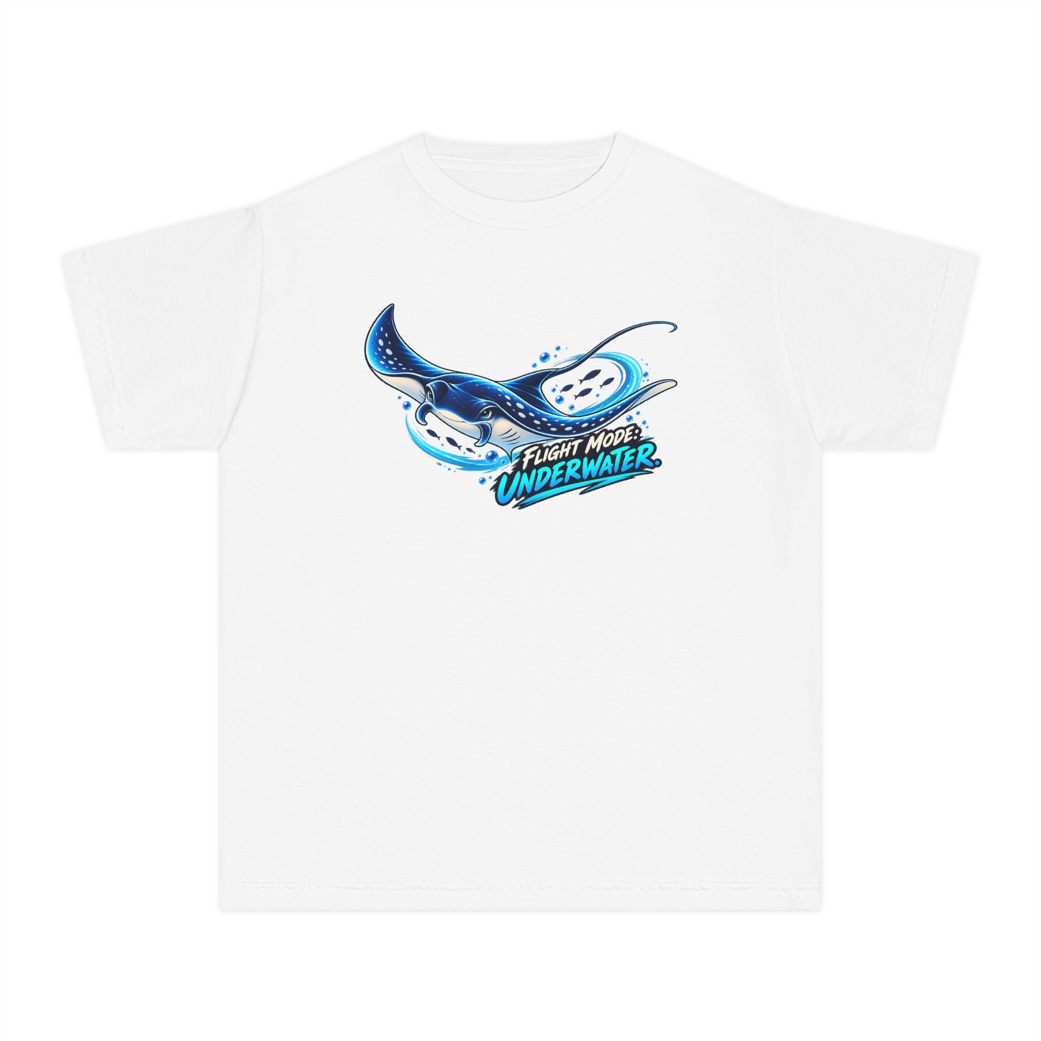 Youth Midweight Cotton Tee - Manta Ray