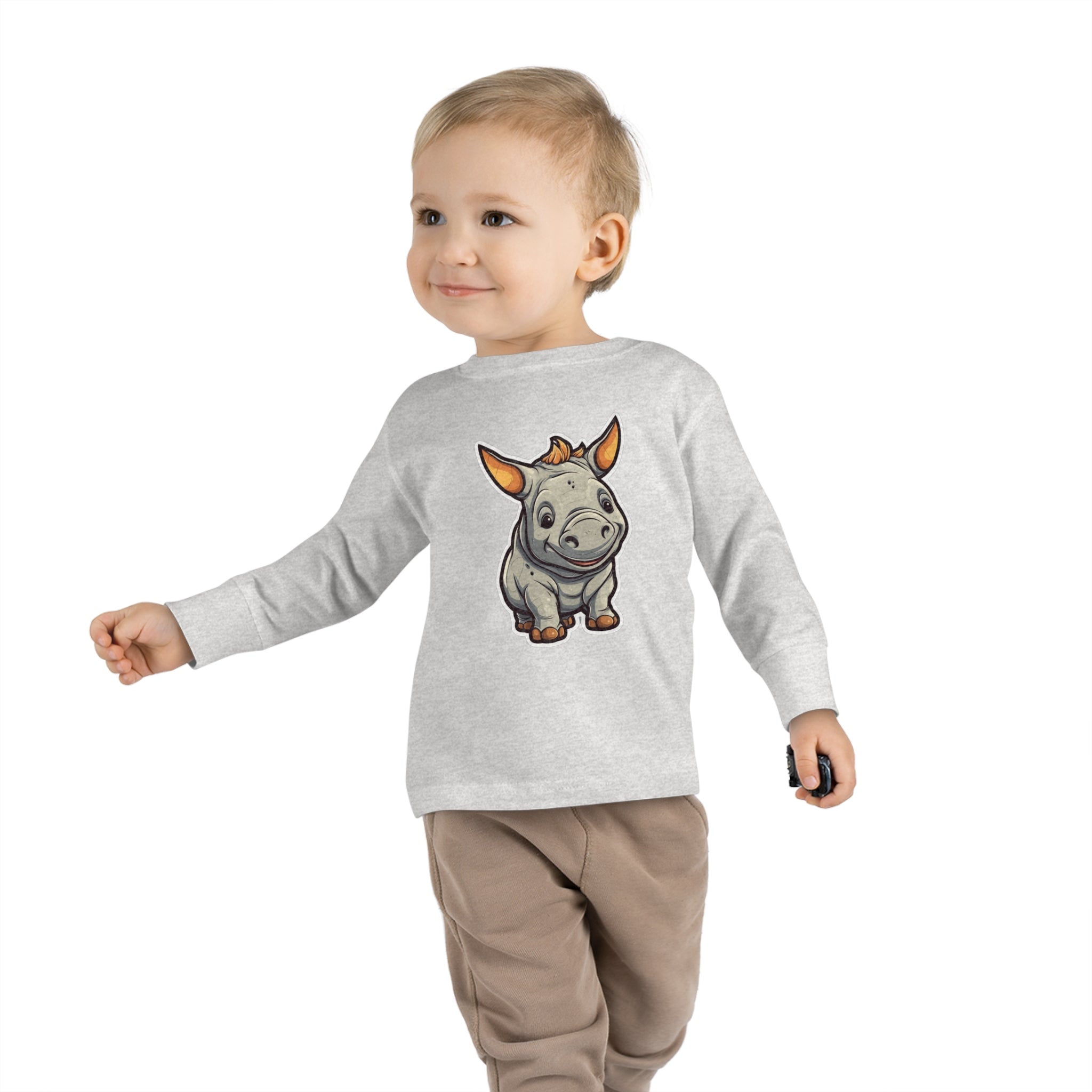 Toddler Long Sleeve Tee - Rhinoceros Calf