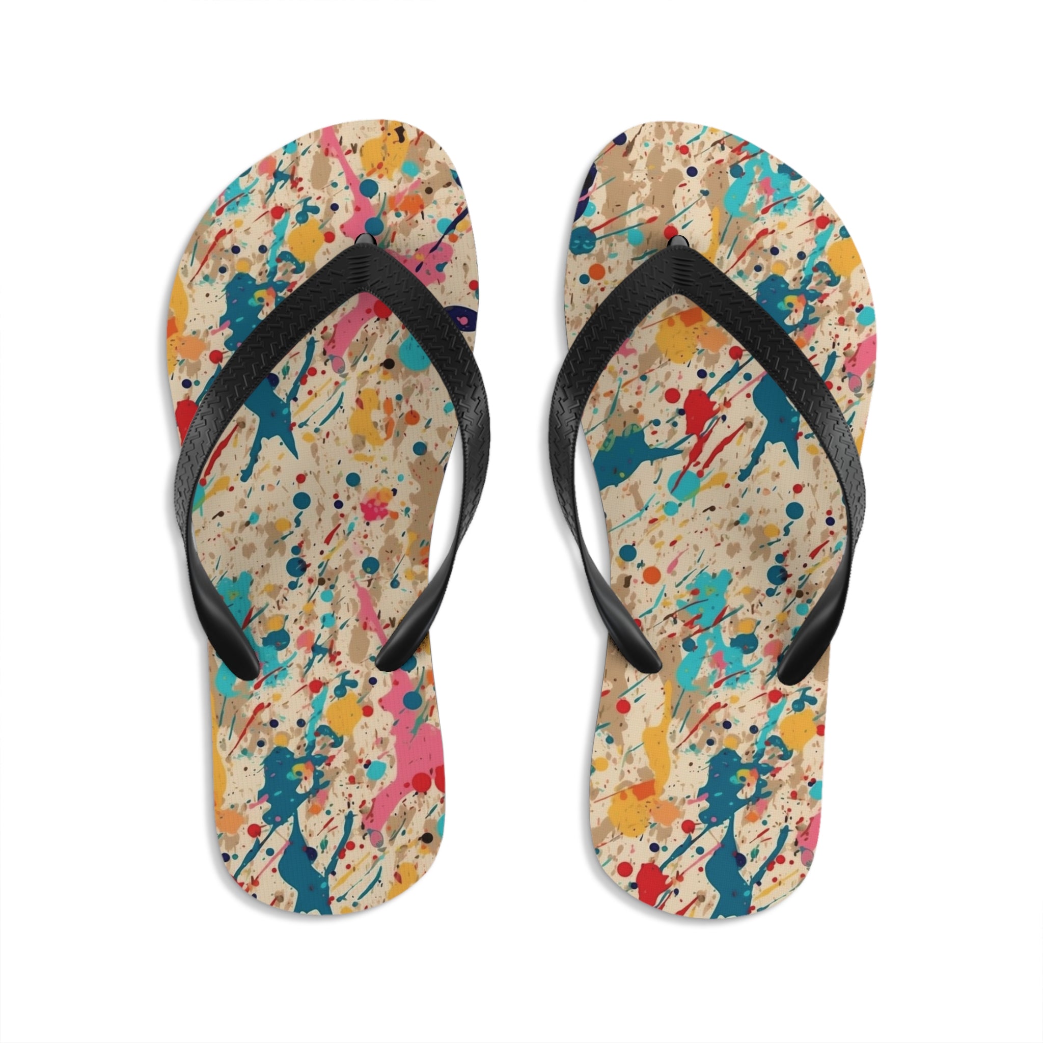 Unisex Flip-Flops (AOP) - Seamless Color Splatter Designs 05