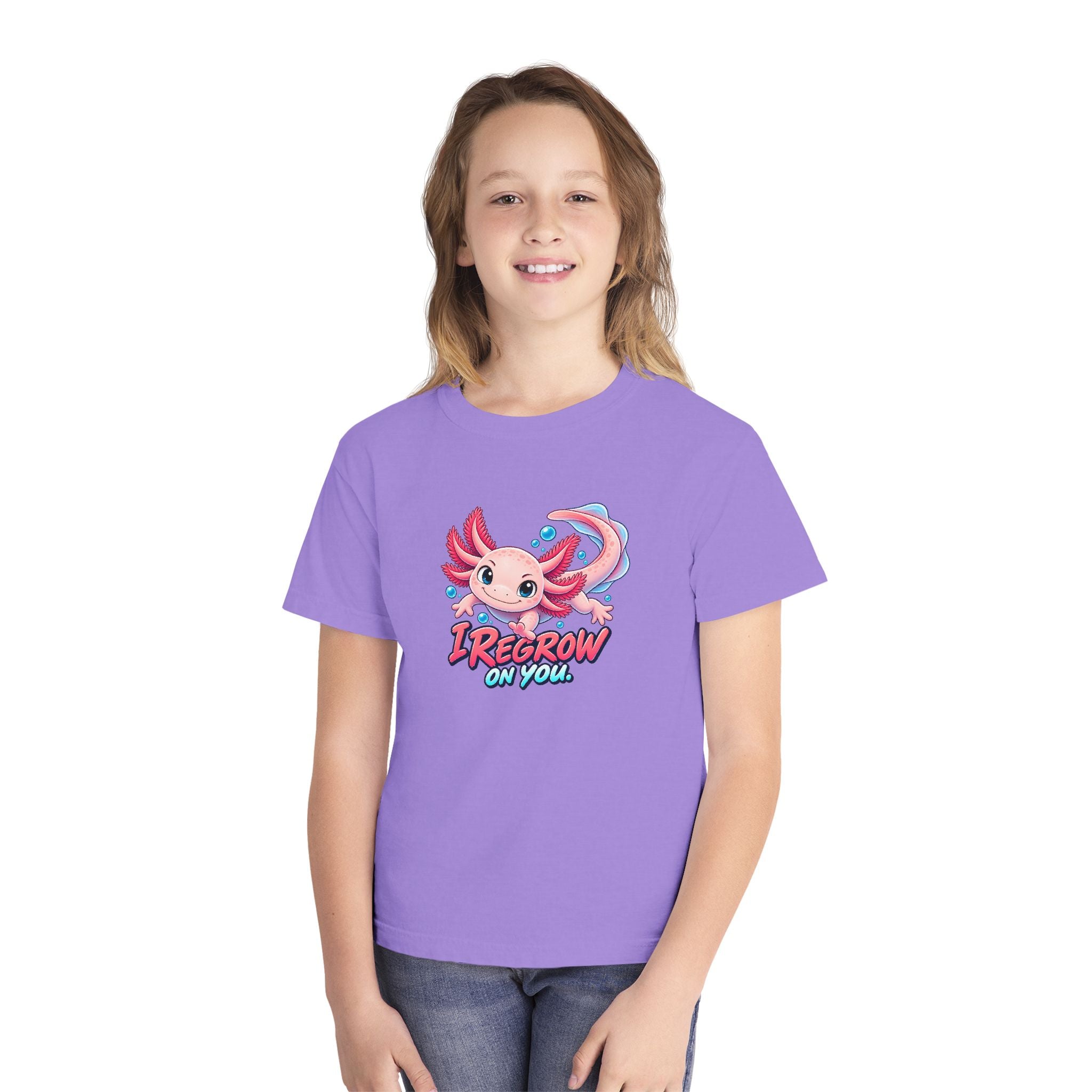 Youth Midweight Cotton Tee - Axolotl