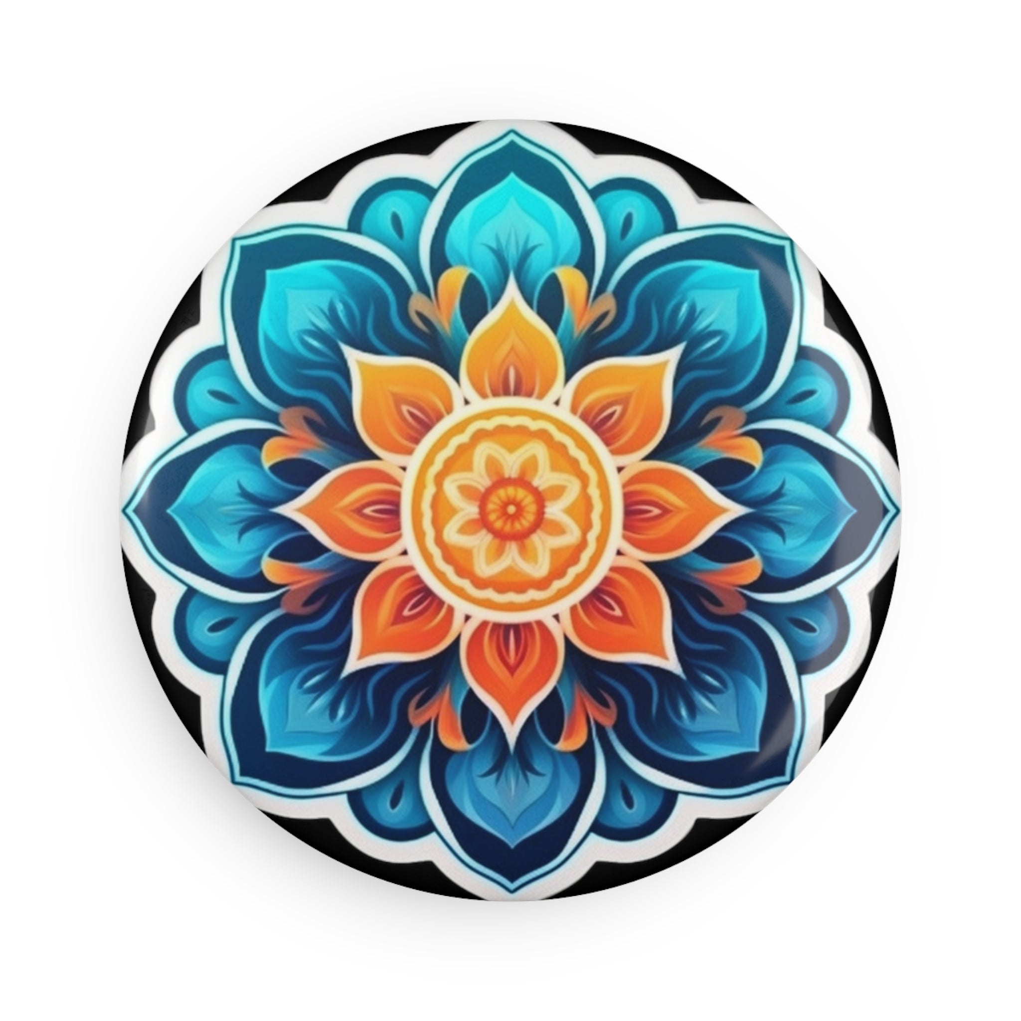 Button Magnet, Round (1 & 10 pcs) - Mandalas 04