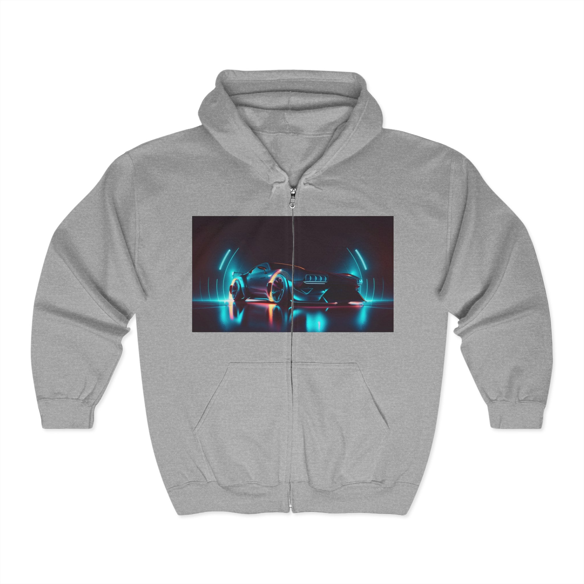 Unisex Heavy Blend™ Full Zip Hooded Sweatshirt - Neon Car 13