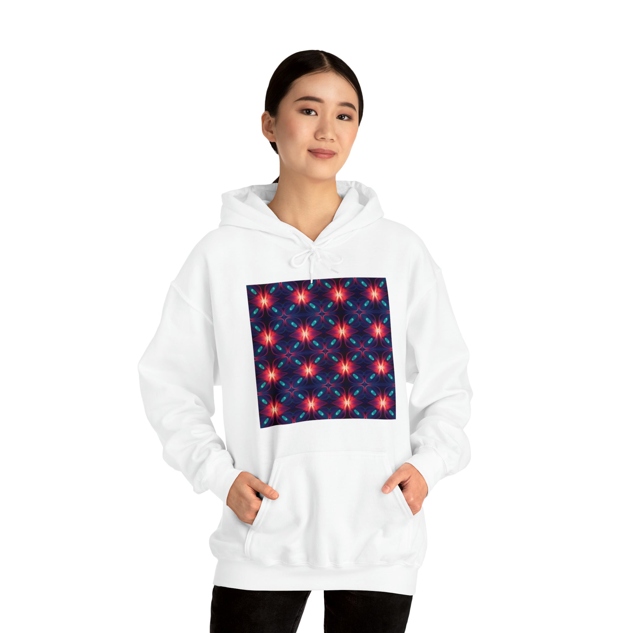 Unisex Heavy Blend™ Hooded Sweatshirt - Abstract Neon Designs 04
