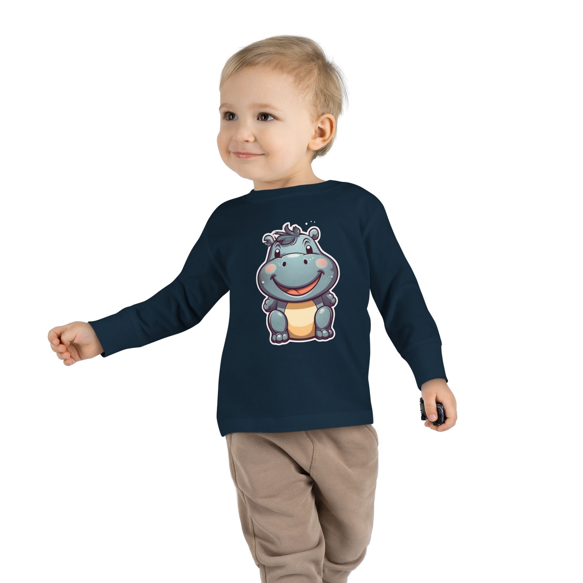 Toddler Long Sleeve Tee - Hippopotamus Calf