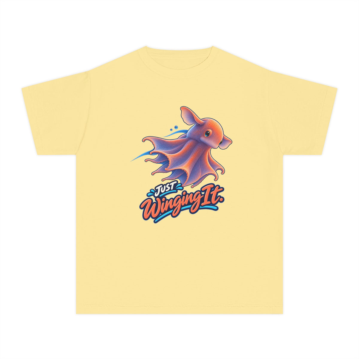 Dumbo Octopus, a Science design, on a youth midweight cotton tee