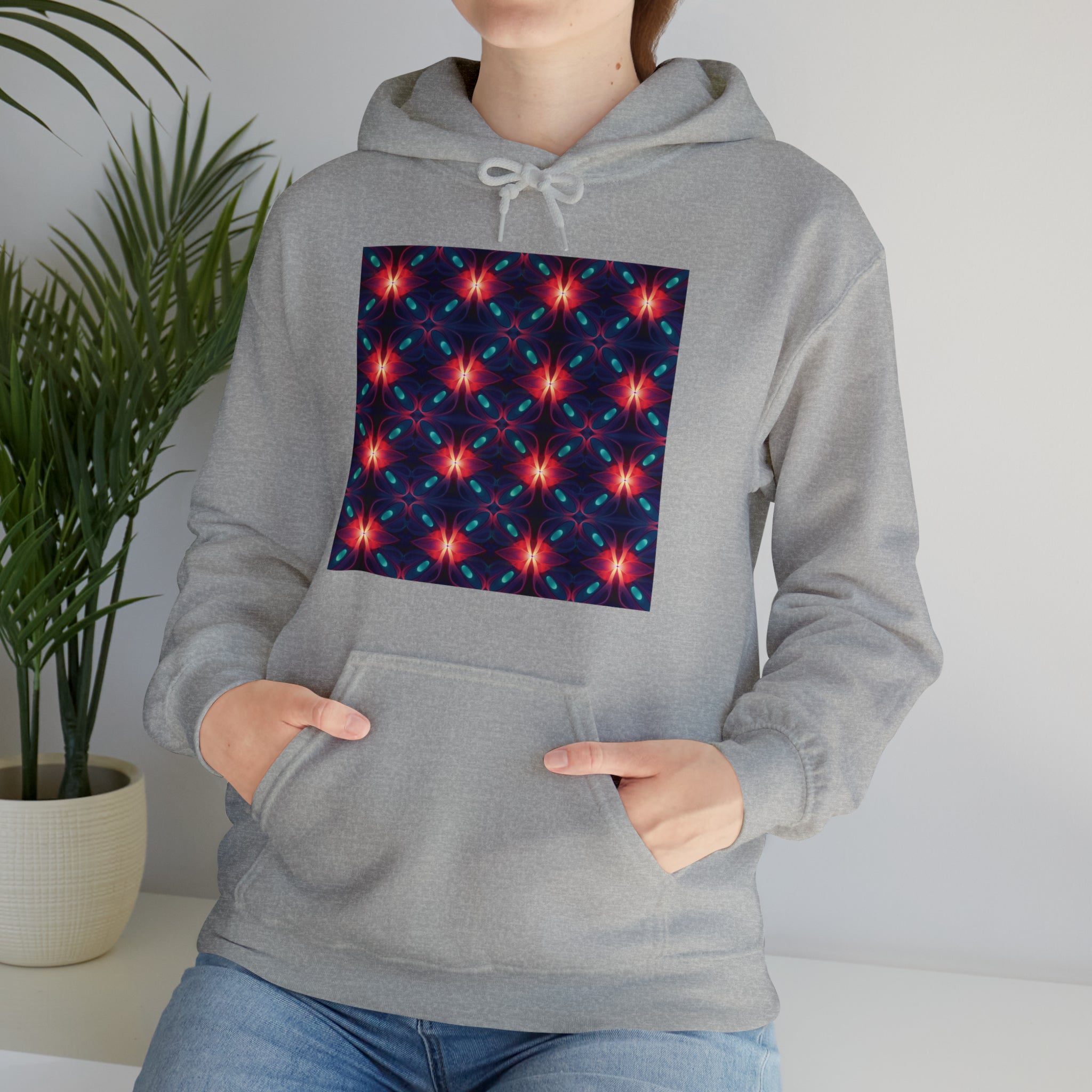 Unisex Heavy Blend™ Hooded Sweatshirt - Abstract Neon Designs 04