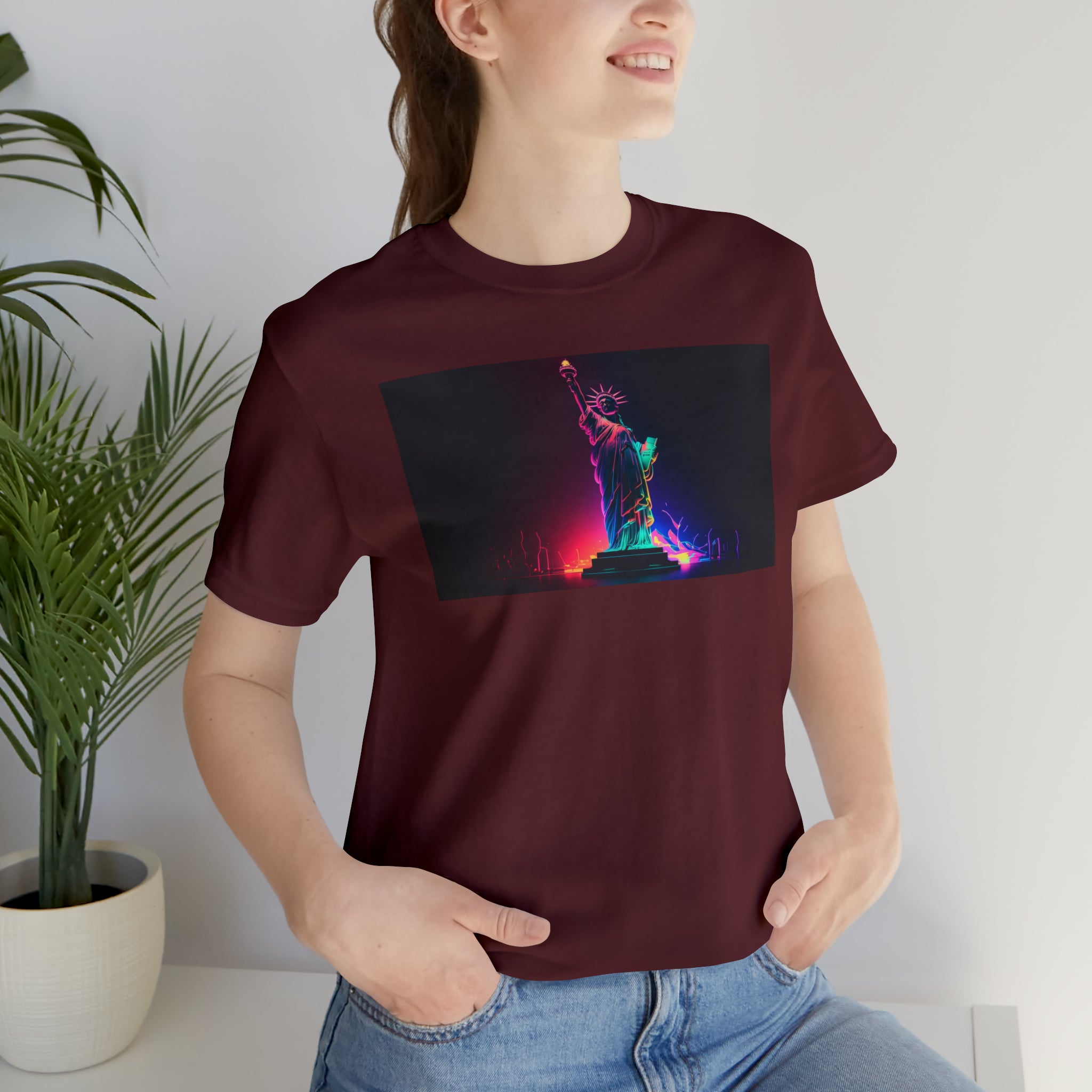 Unisex Jersey Short Sleeve Tee - Statue of Liberty, New York, USA