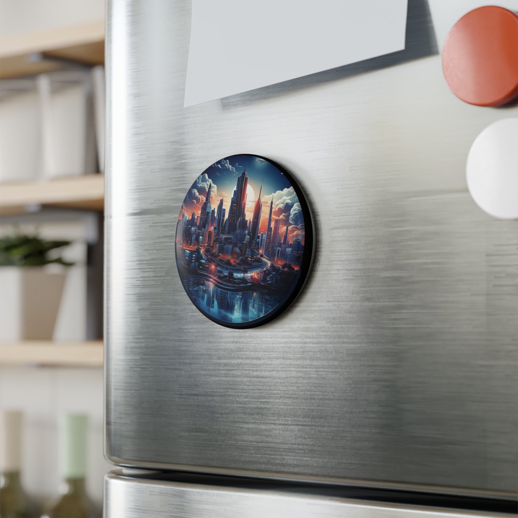 Button Magnet, Round (1 & 10 pcs) - Isometric City Designs 31