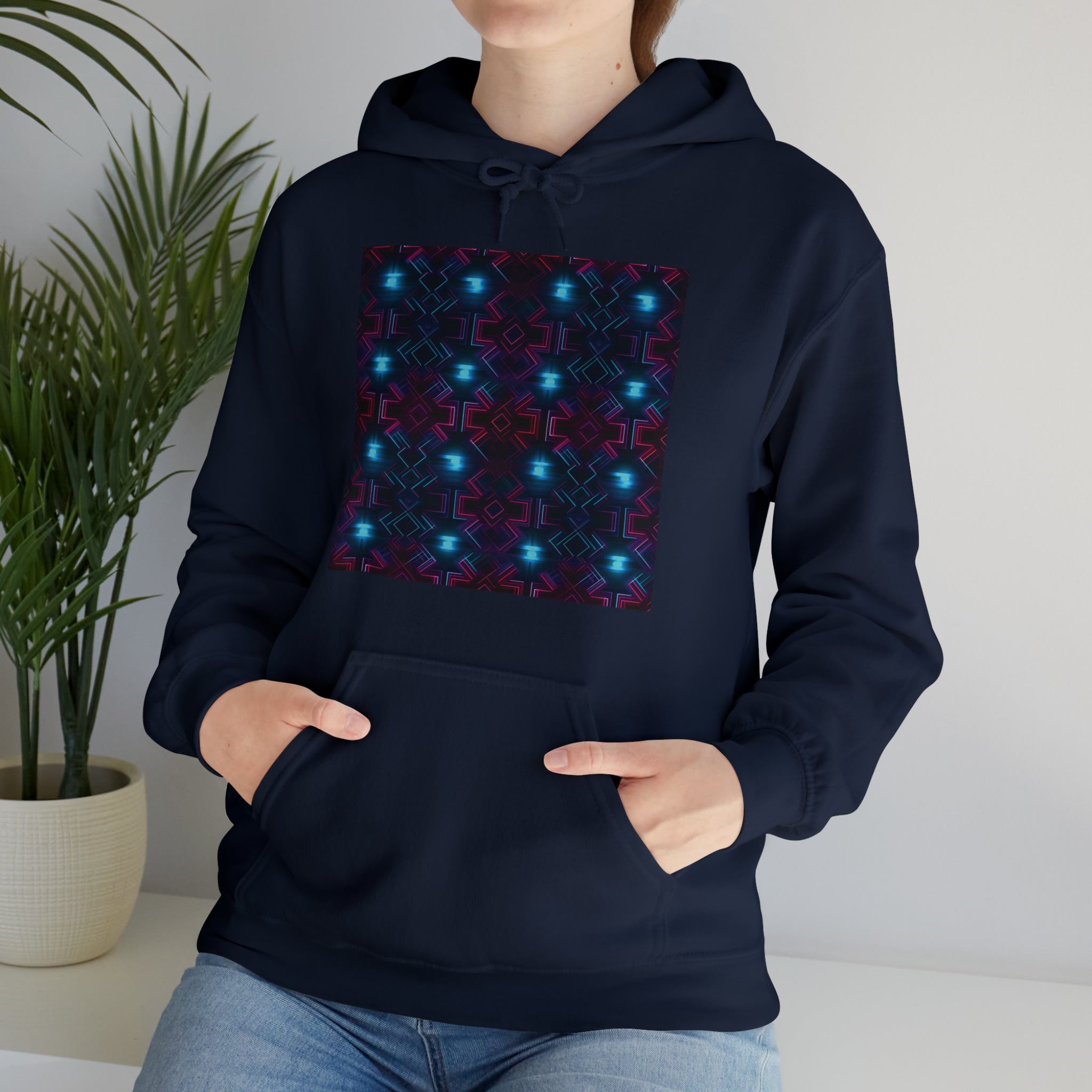 Unisex Heavy Blend™ Hooded Sweatshirt - Abstract Neon Designs 01