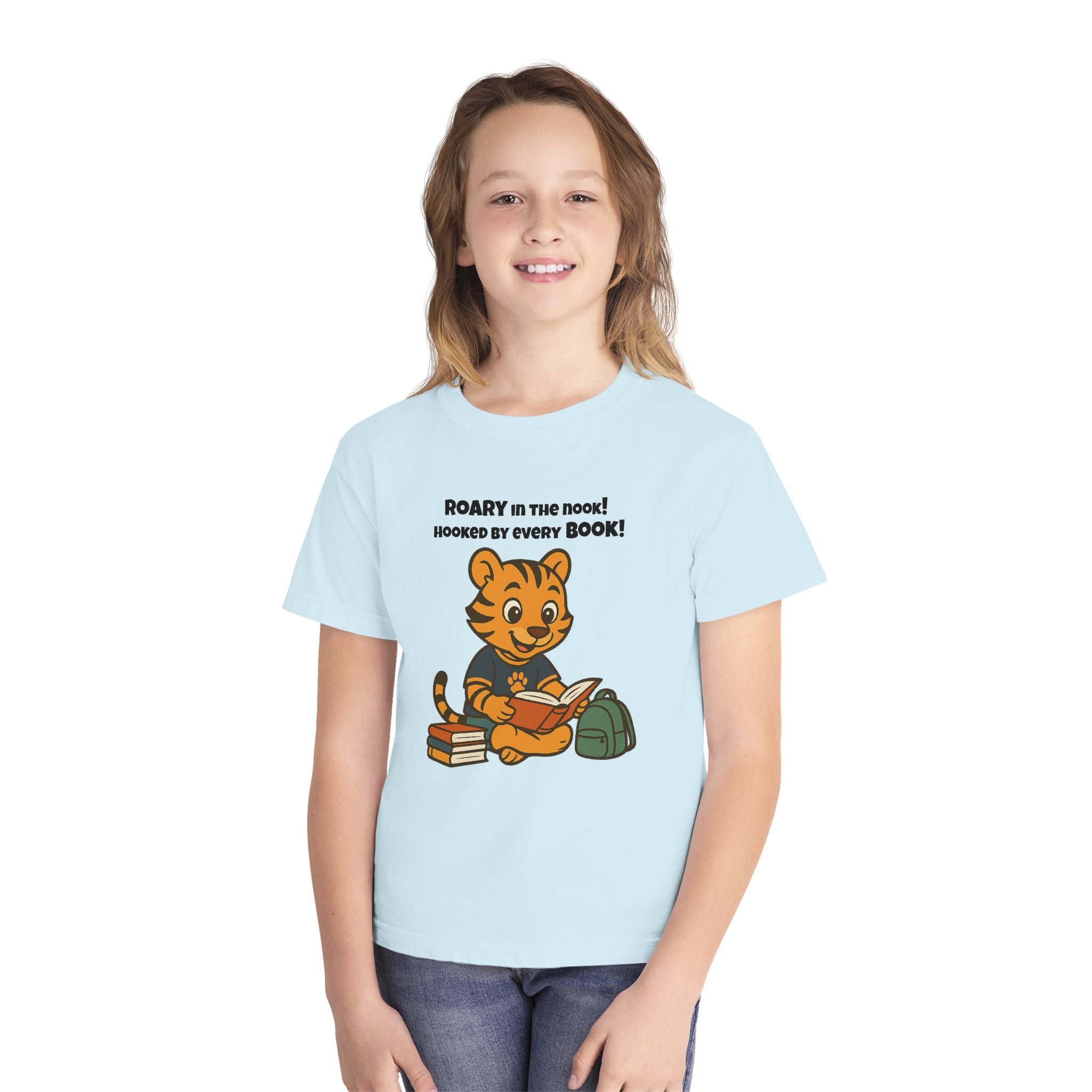 Youth Midweight Cotton Tee - Roary's Adventures in the Library