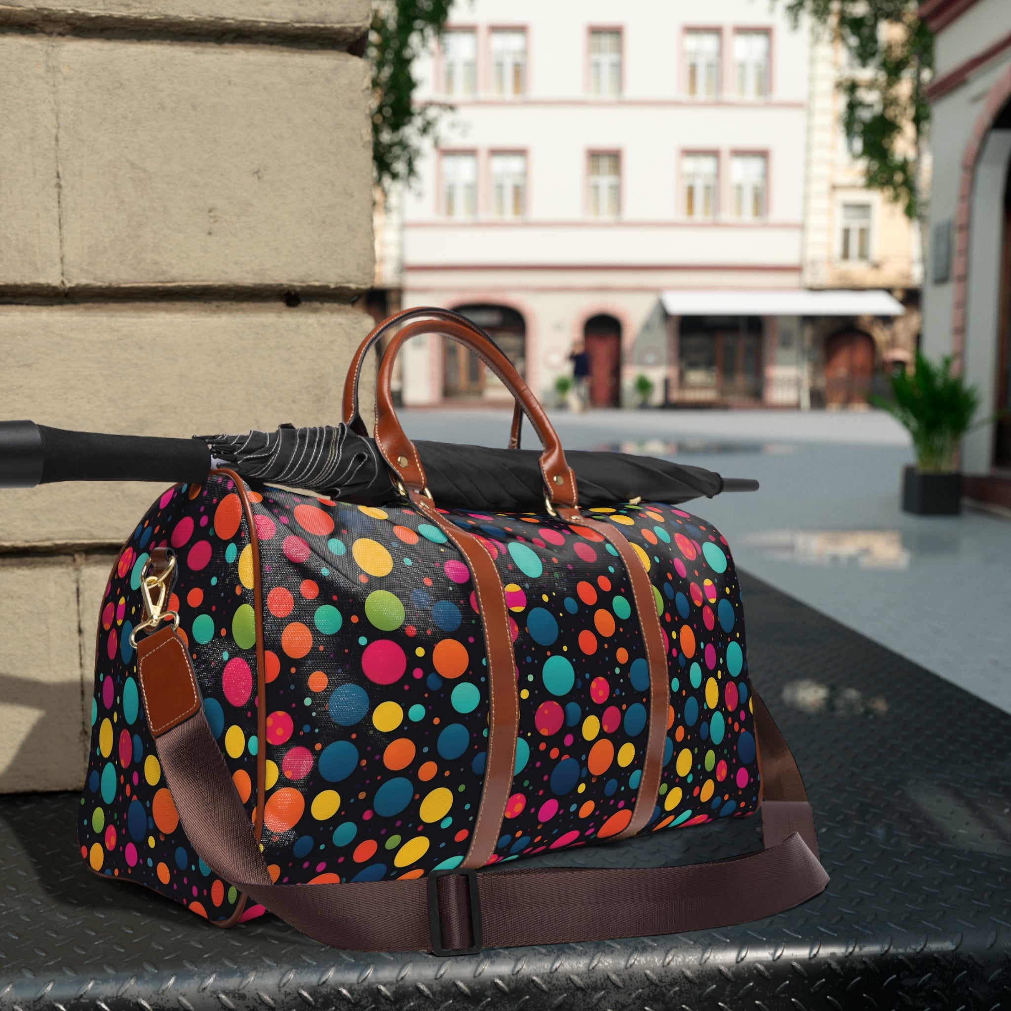 Waterproof Travel Bag (AOP) - Polka Dots Design 06