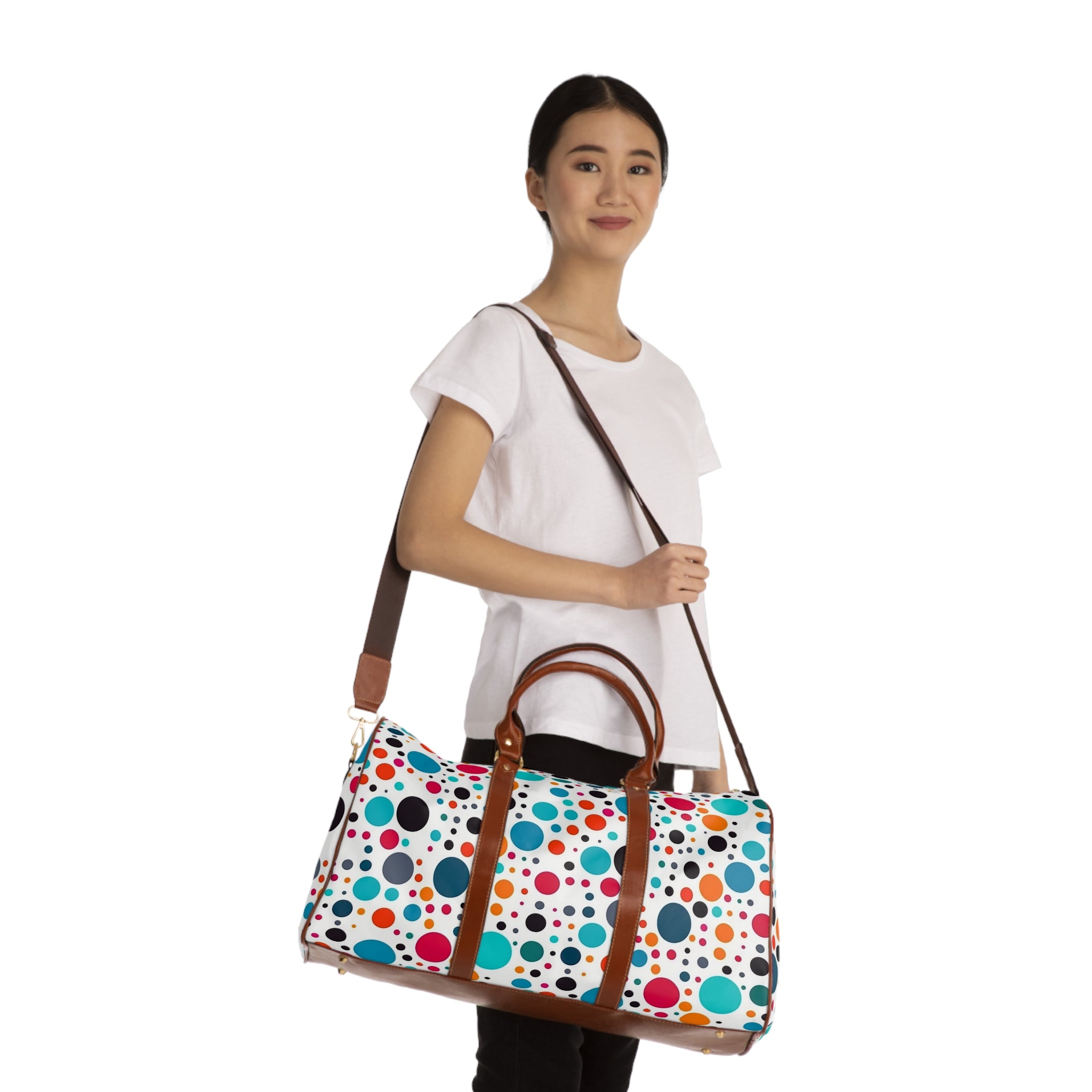 Waterproof Travel Bag (AOP) - Polka Dots Design 08