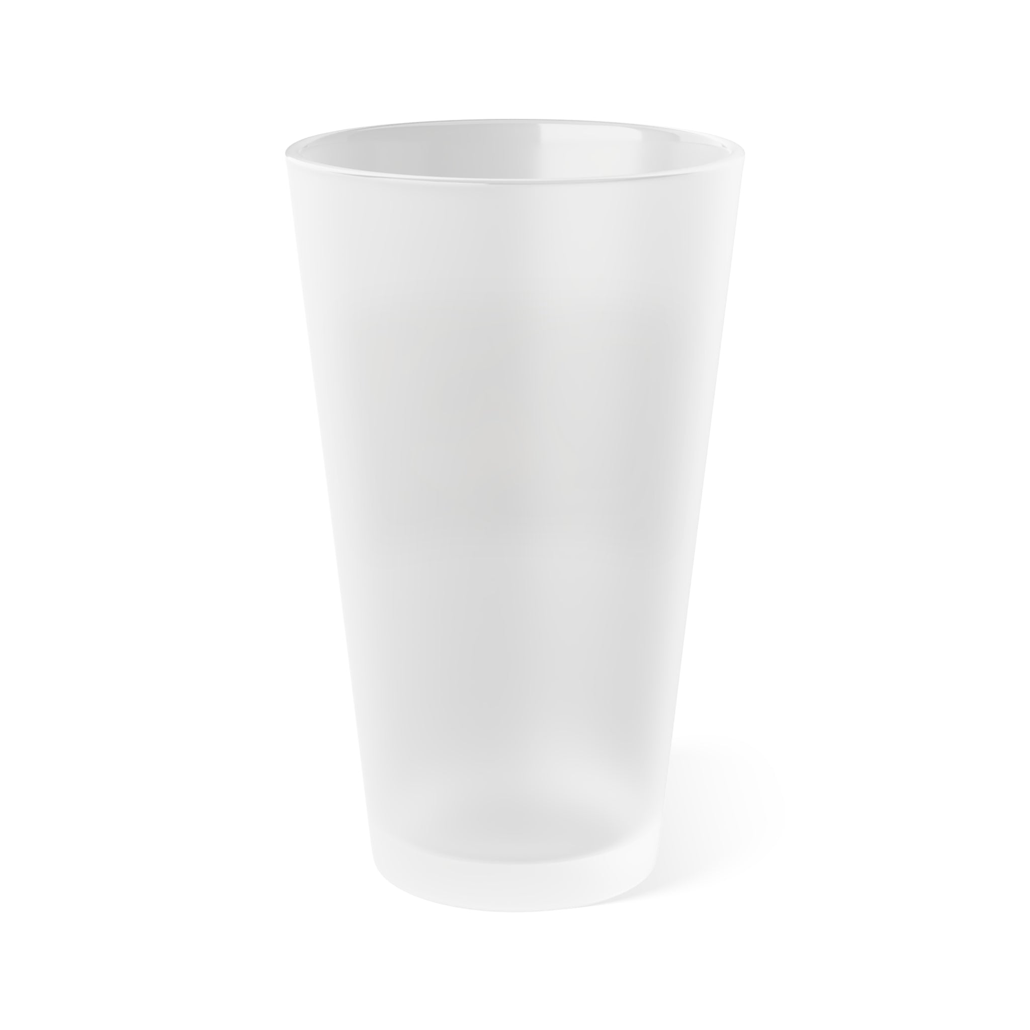 Frosted Pint Glass, 16oz - Animal Knit Arts, Wolf pup