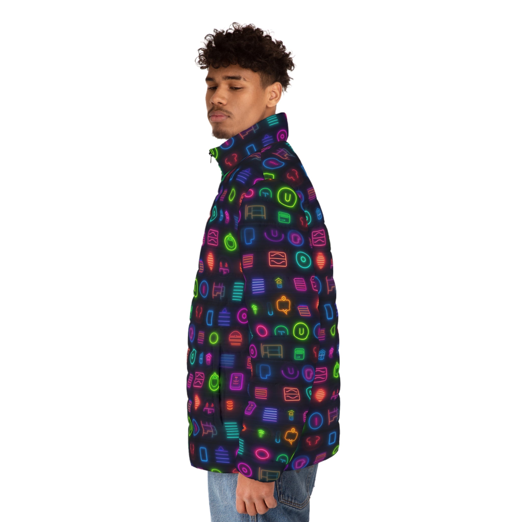 Men's Puffer Jacket (AOP) - Abstract Designs 06