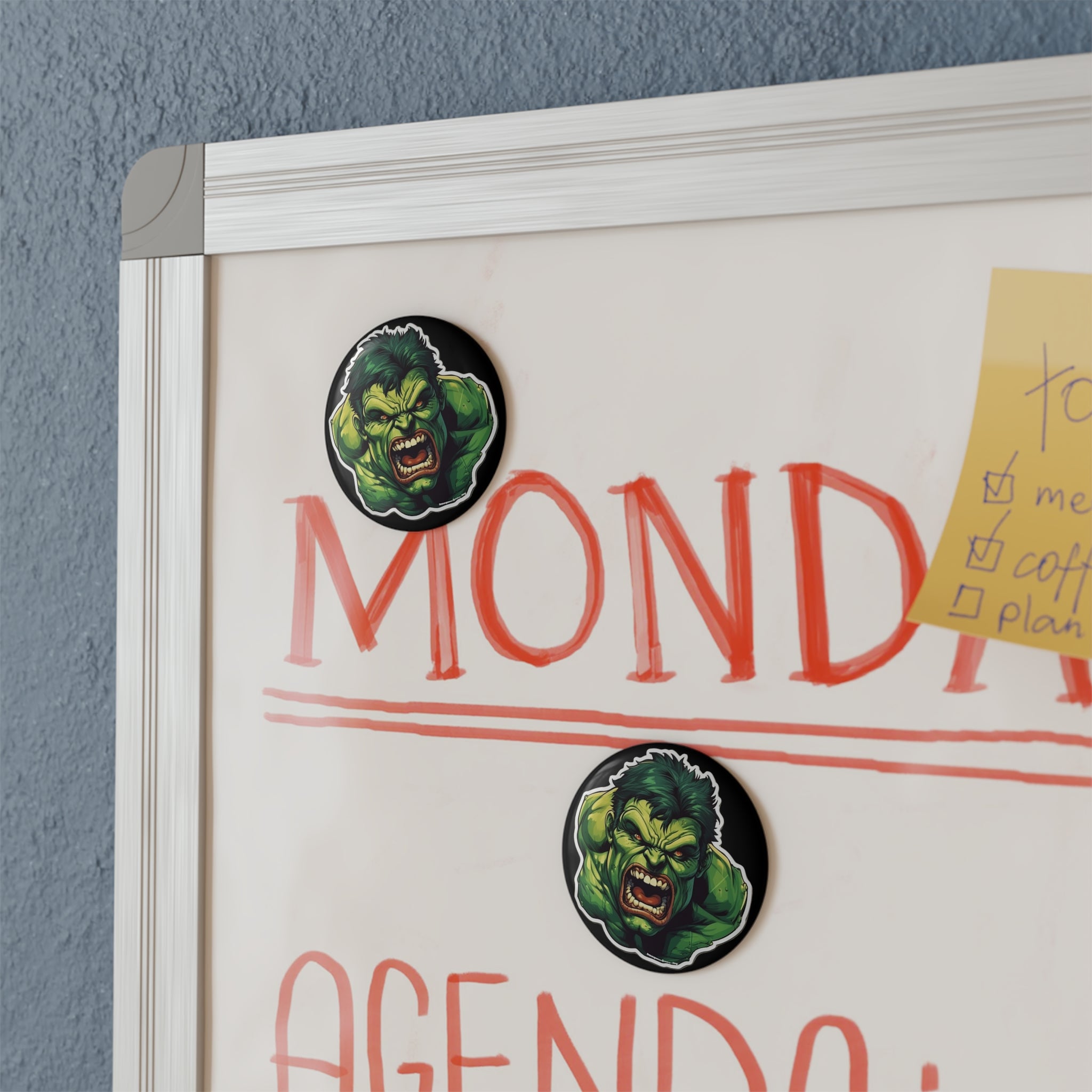 Button Magnet, Round (1 & 10 pcs) - Hulk