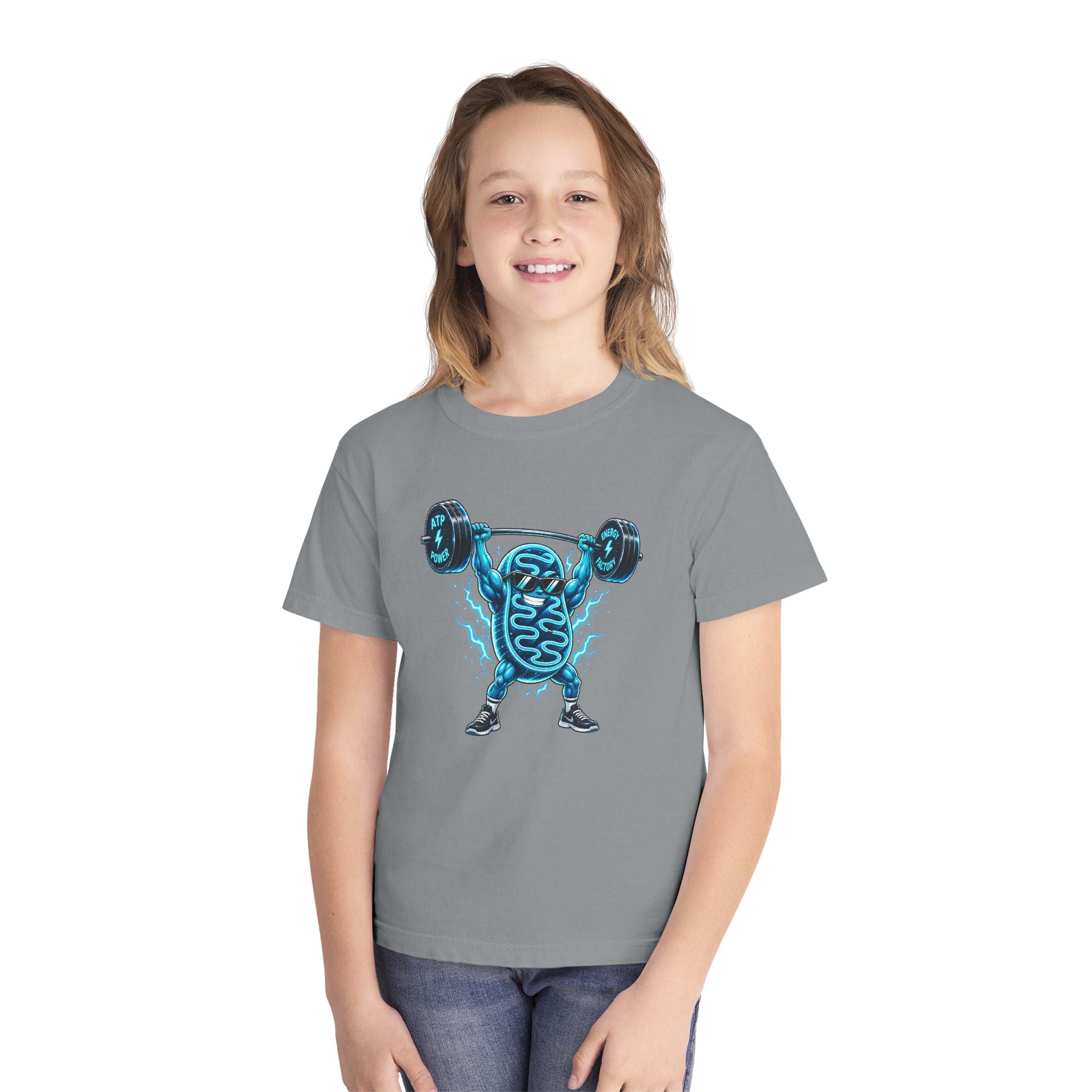 Youth Midweight Cotton Tee - Mitochondria Powerhouse