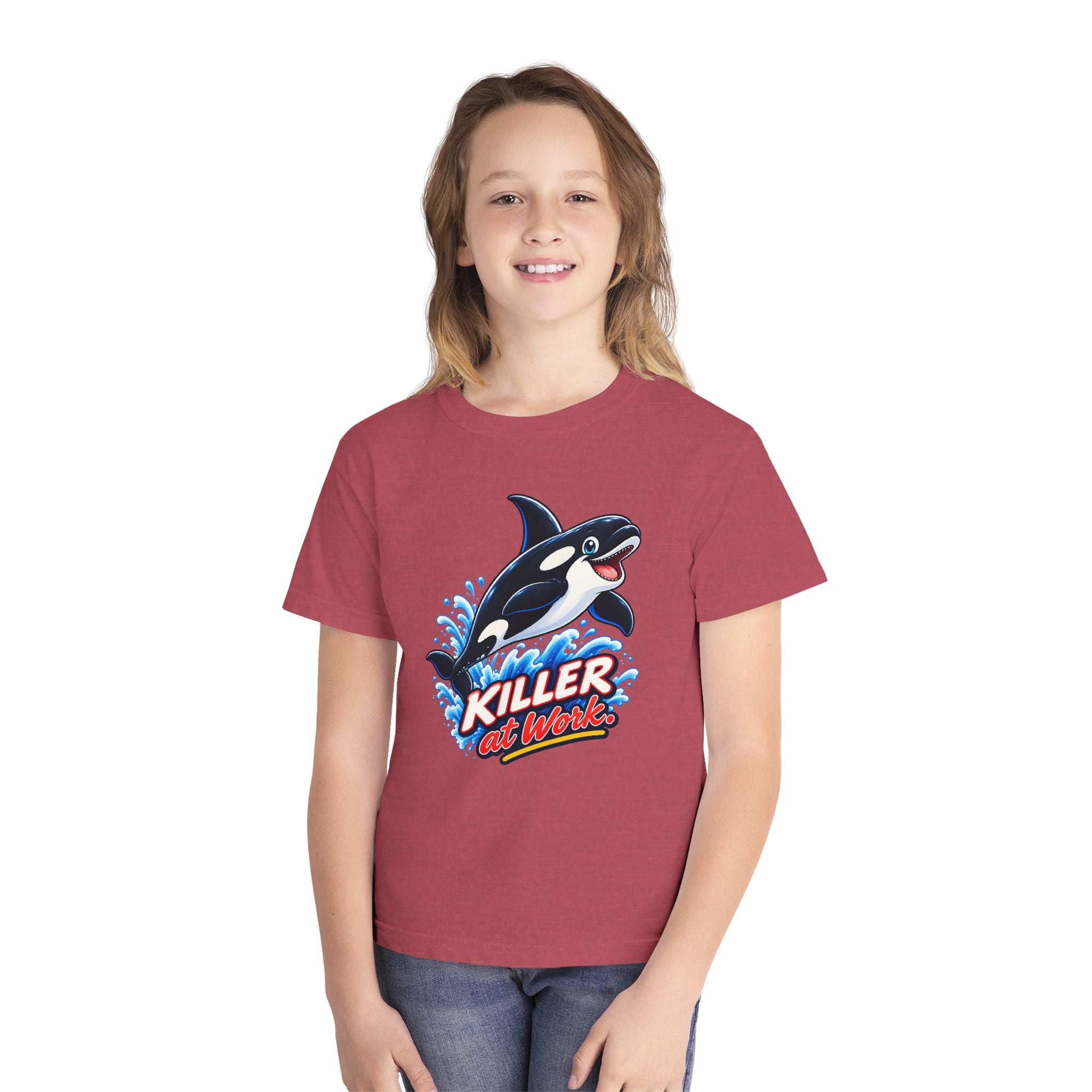 Youth Midweight Cotton Tee - Orca at Work