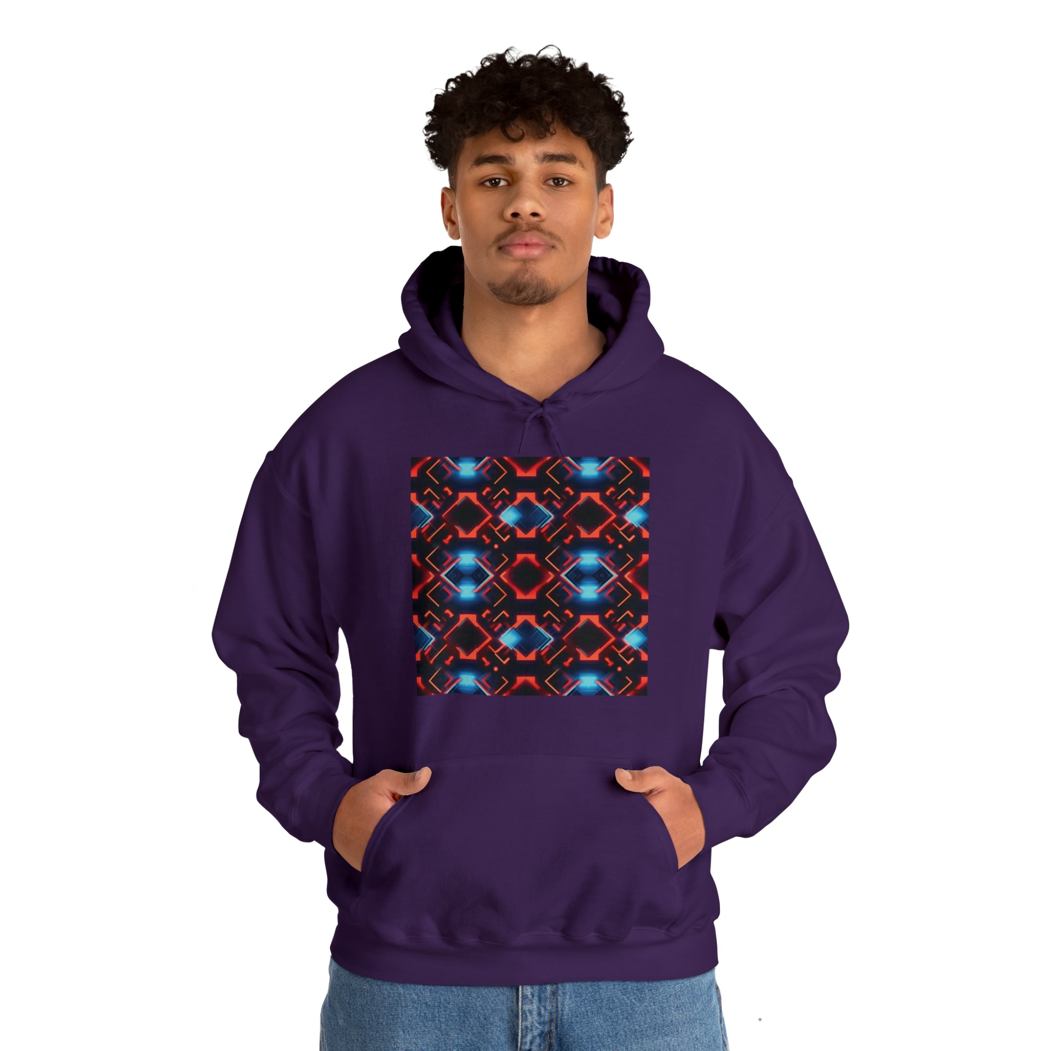 Unisex Heavy Blend™ Hooded Sweatshirt - Abstract Neon Designs 07