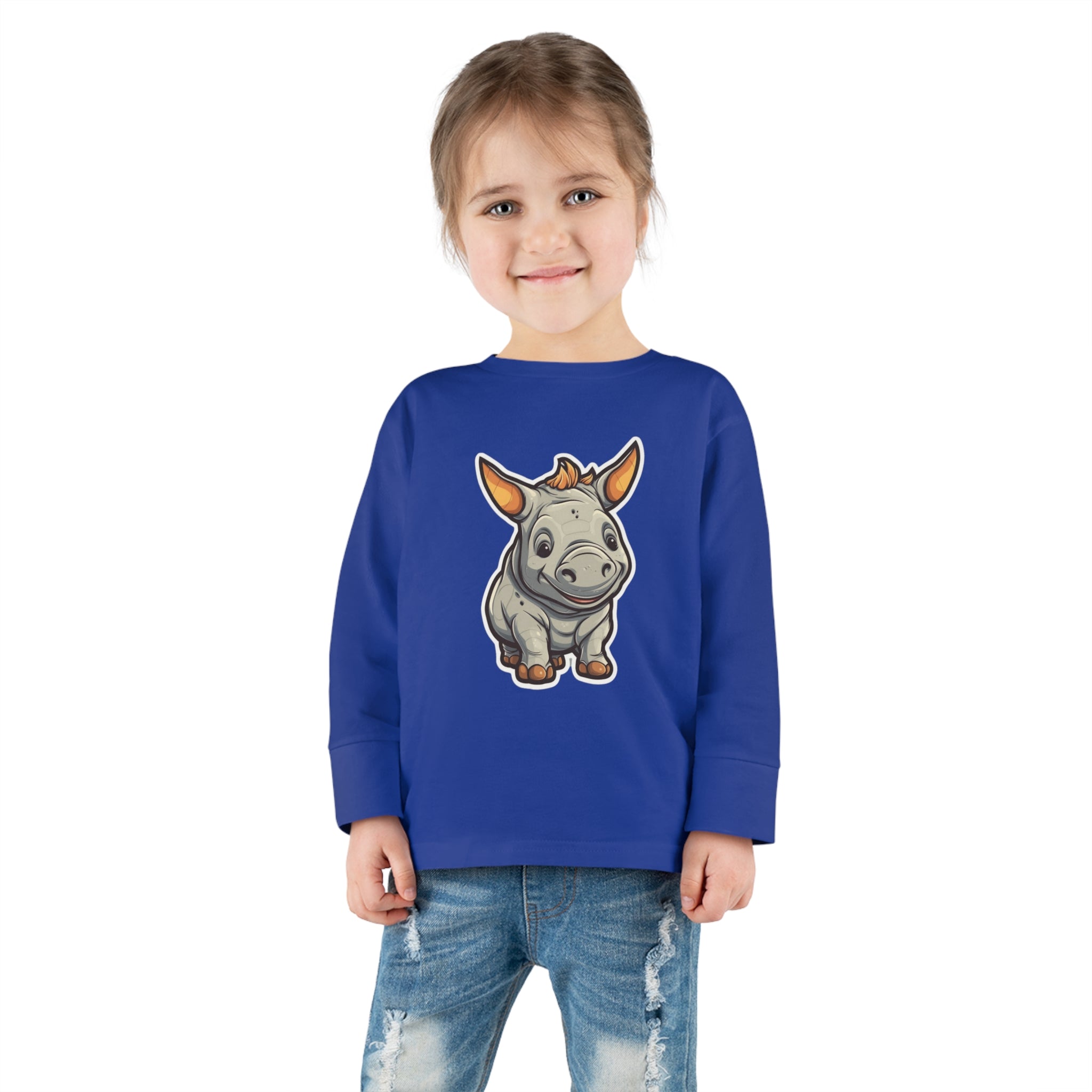 Toddler Long Sleeve Tee - Rhinoceros Calf
