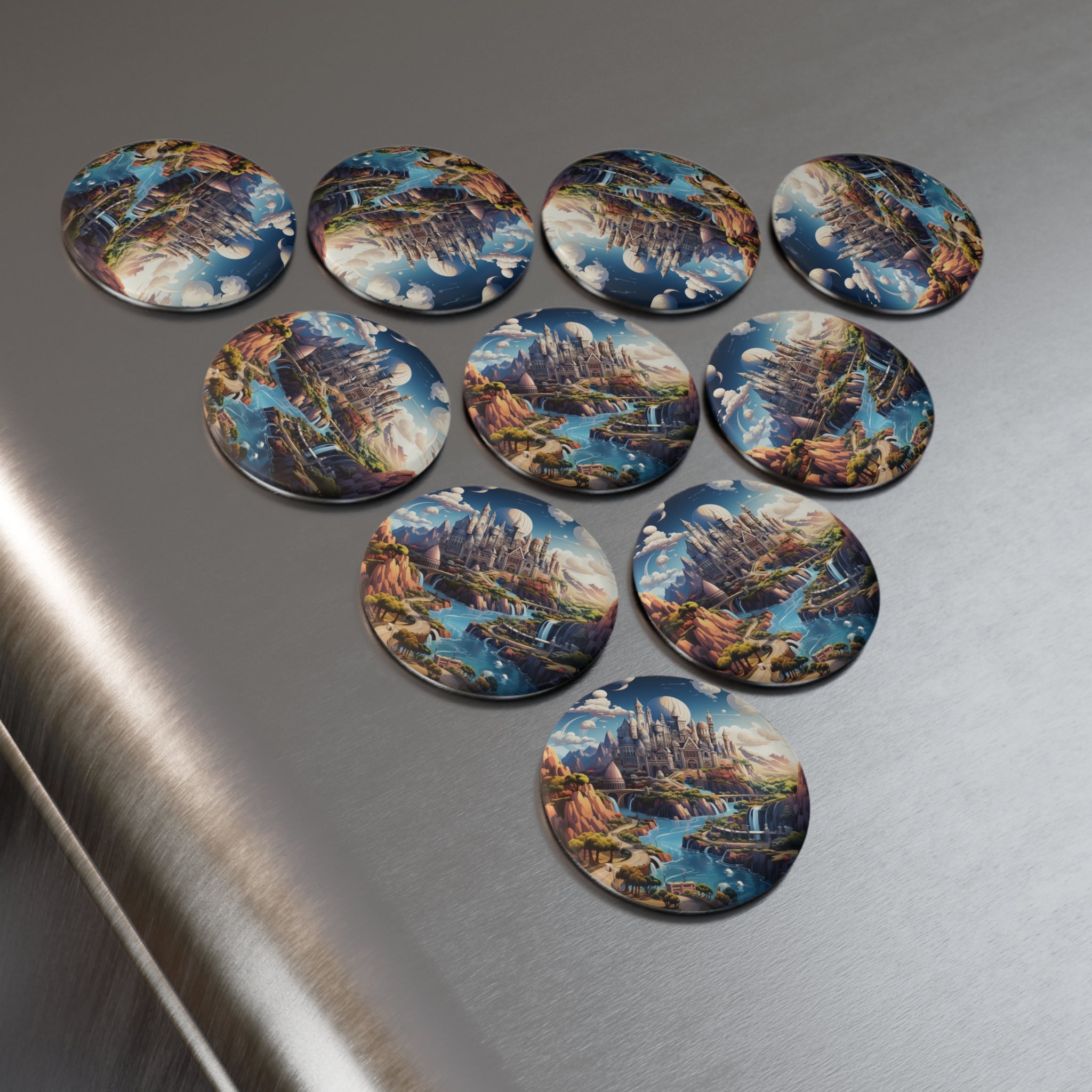 Button Magnet, Round (1 & 10 pcs) - Isometric City Designs 22