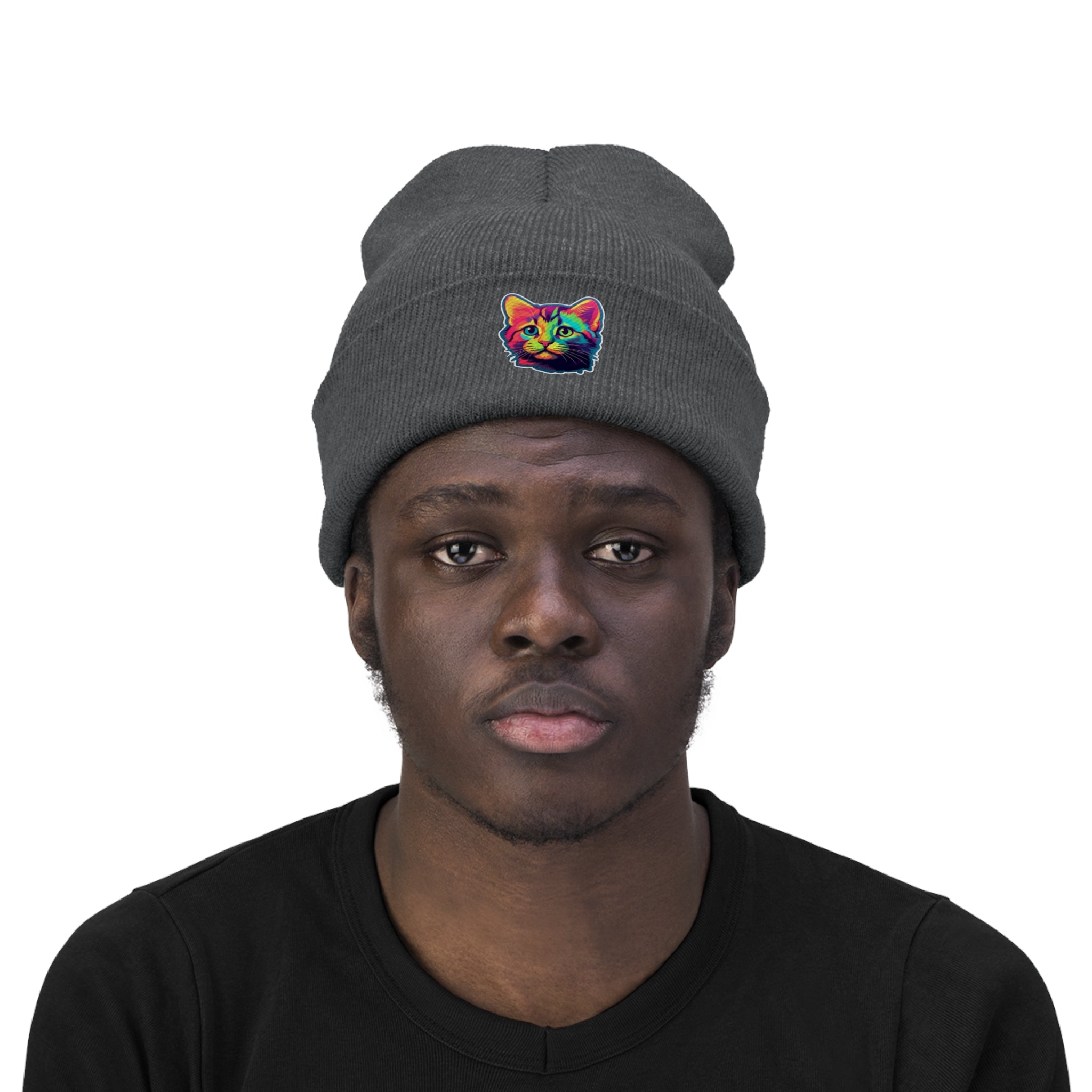 Knit Beanie - Kitten Pop Art 07