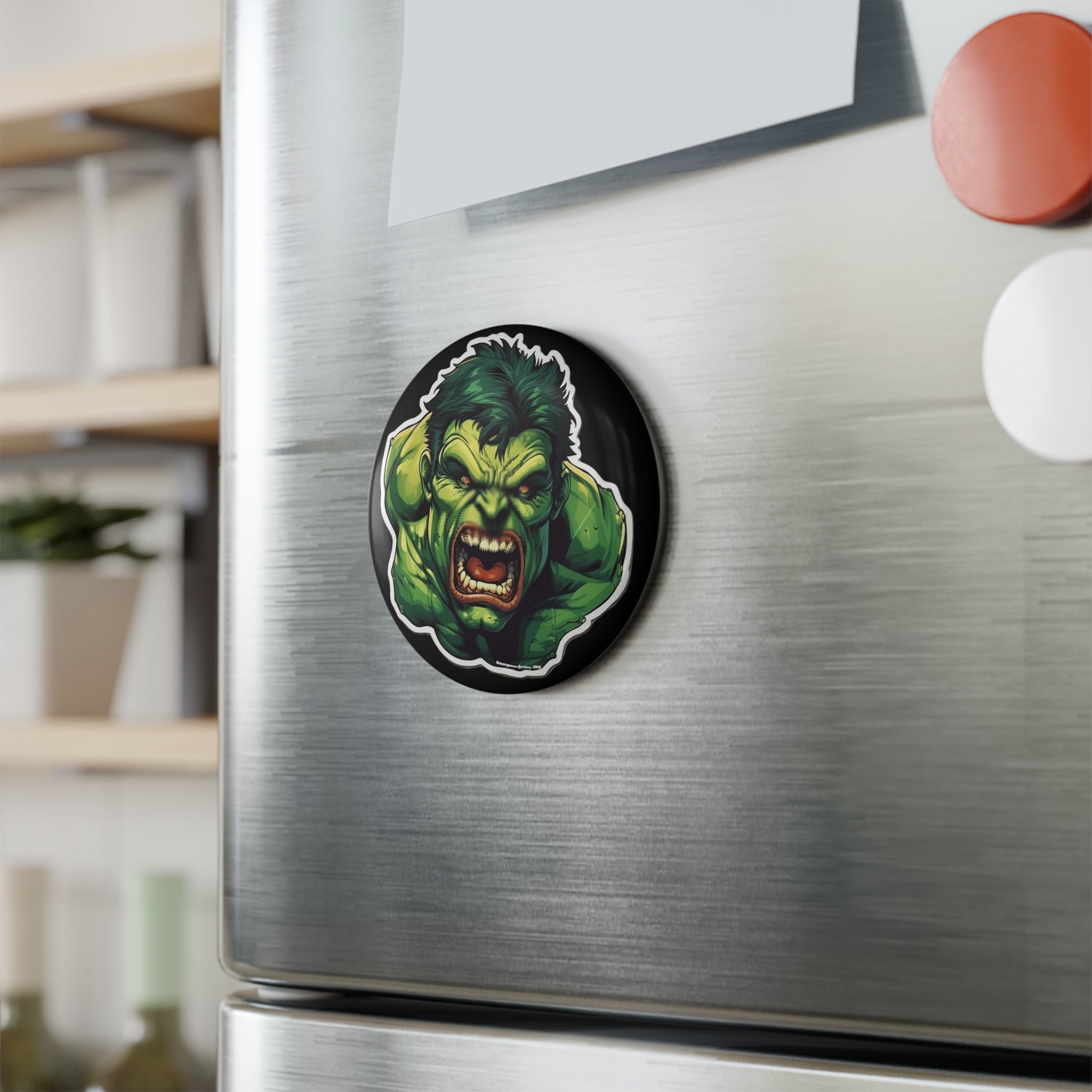 Button Magnet, Round (1 & 10 pcs) - Hulk