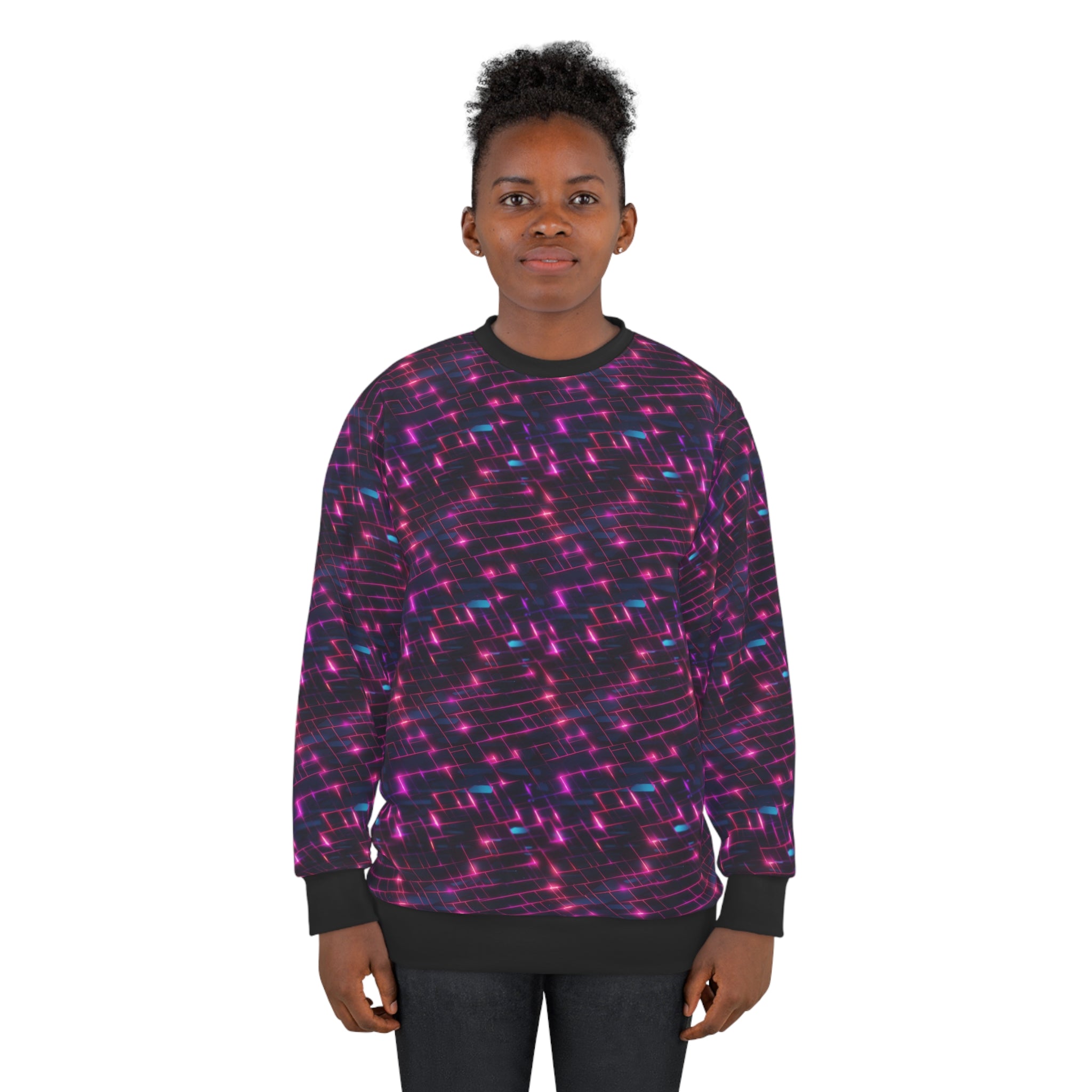 Unisex Sweatshirt (AOP) - Seamless Synthwave Designs 03