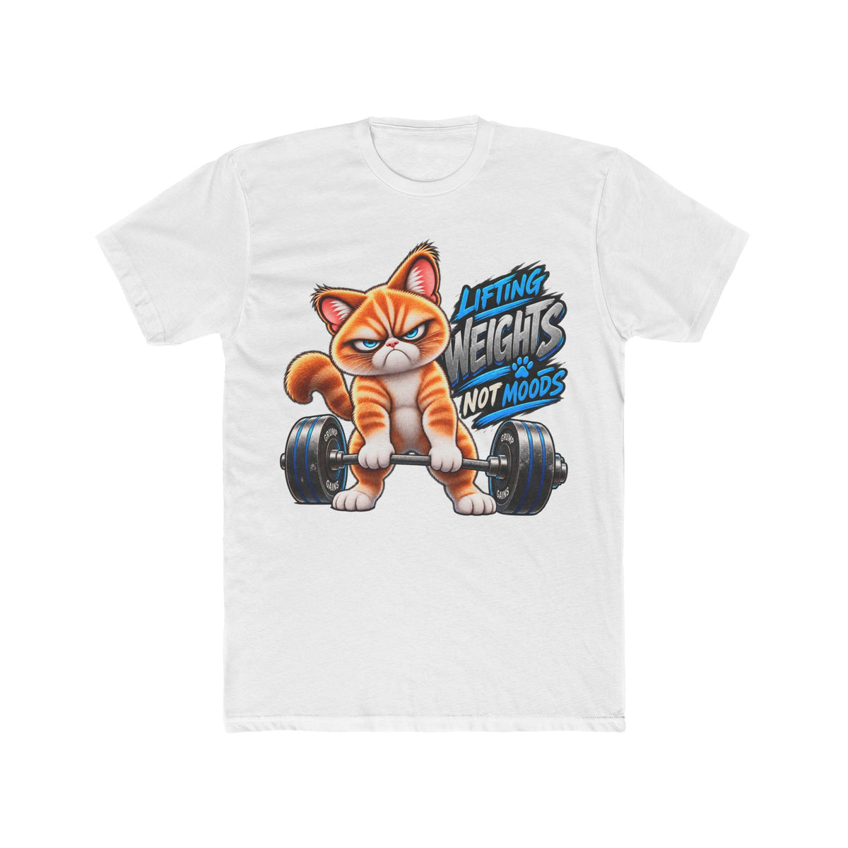 Lifting Weights, not Moods - Mildly Feral - Men's Cotton Crew Tee