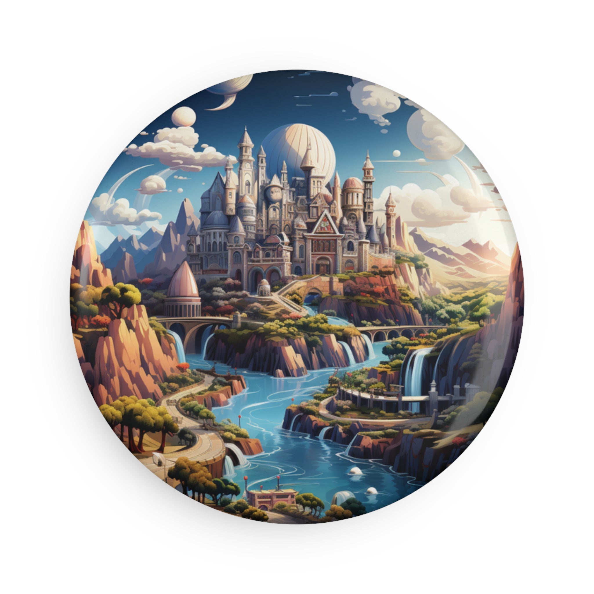 Button Magnet, Round (1 & 10 pcs) - Isometric City Designs 22