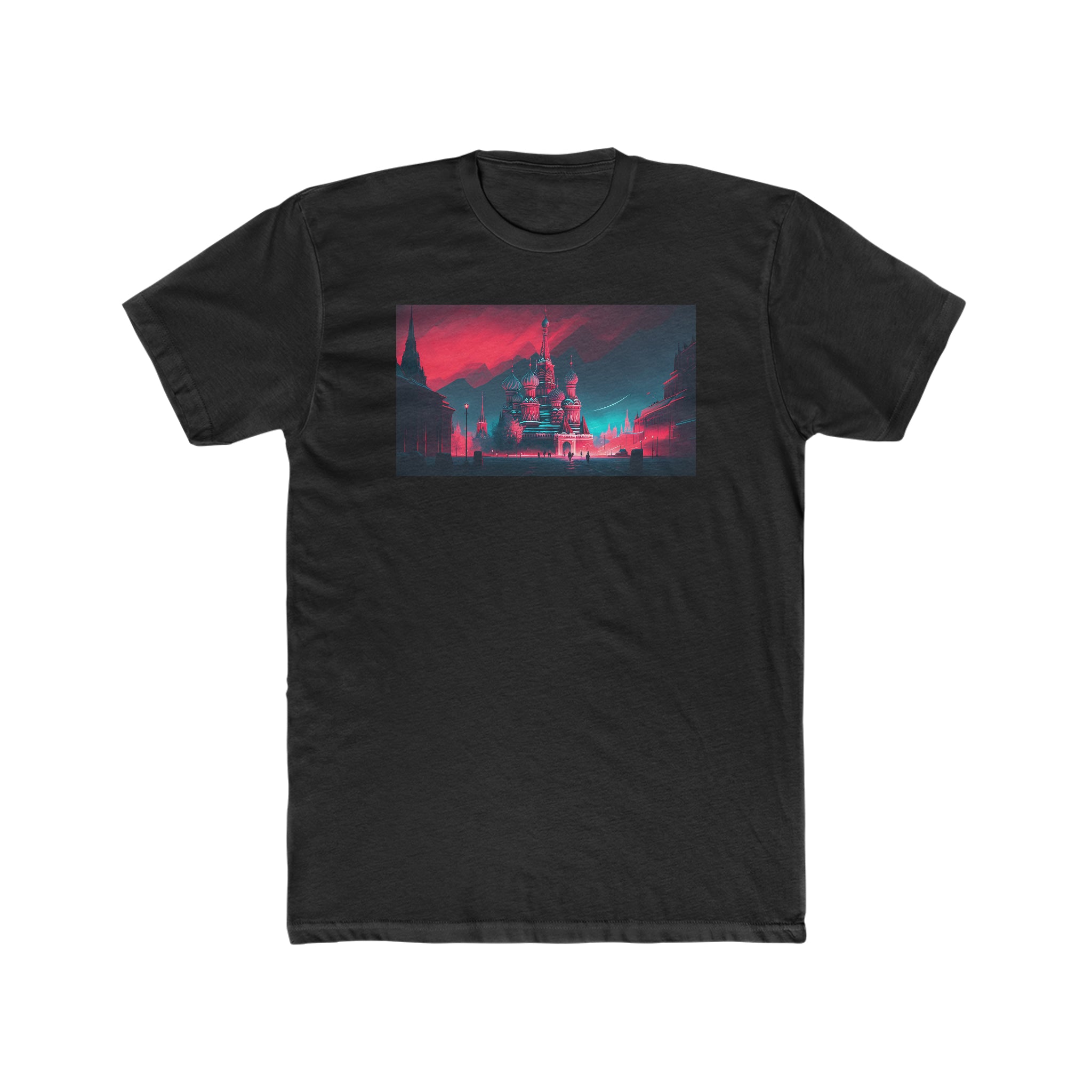 Men's Cotton Crew Tee - Fantasy Art - Red Square