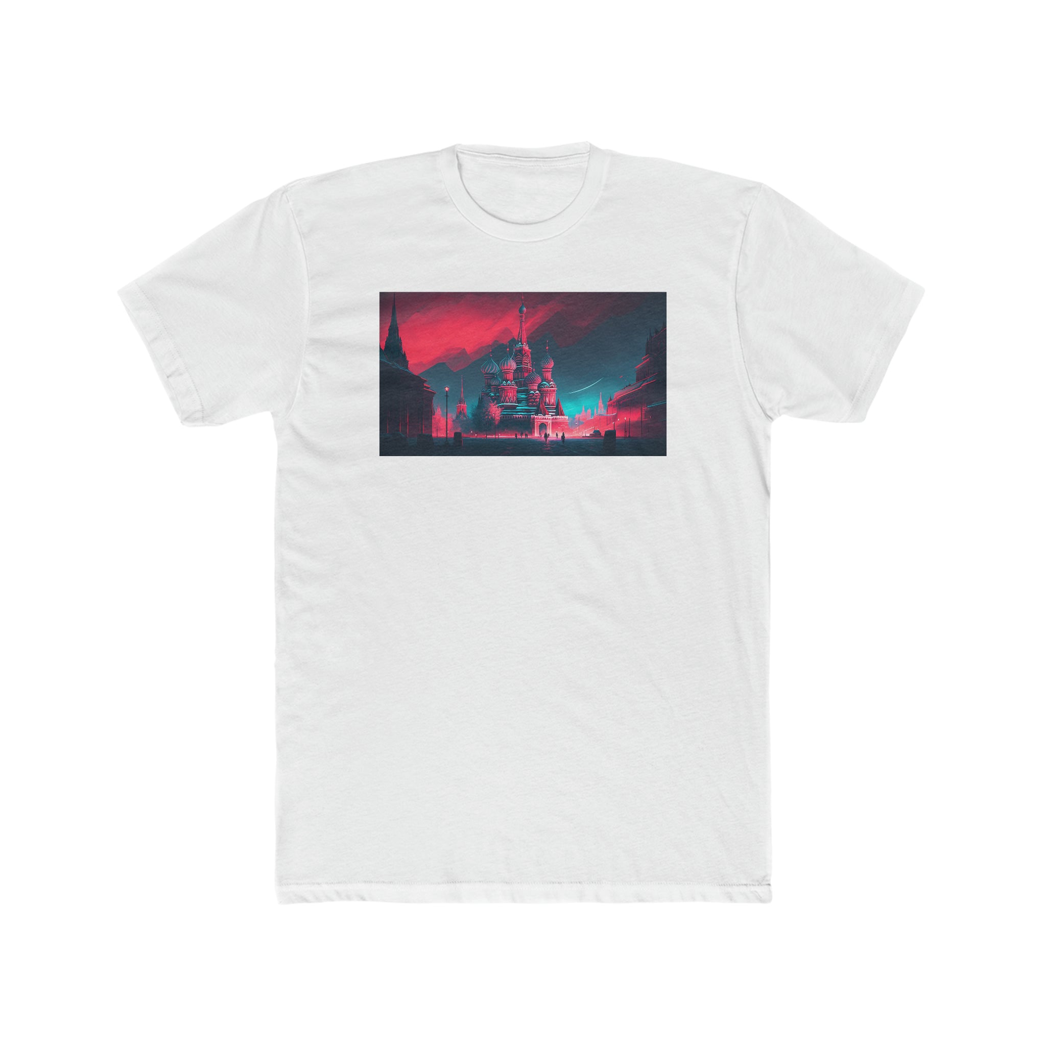 Men's Cotton Crew Tee - Fantasy Art - Red Square