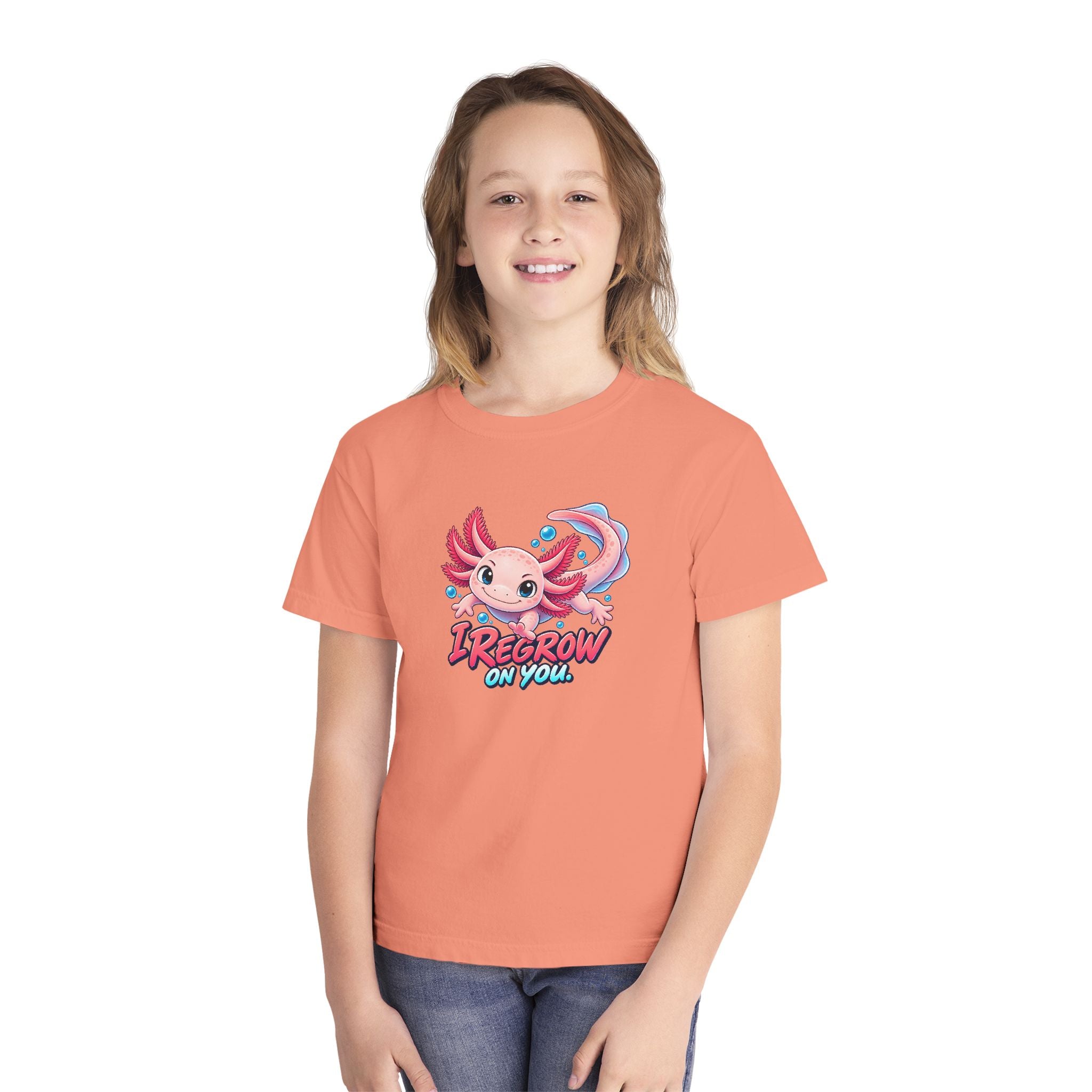 Youth Midweight Cotton Tee - Axolotl