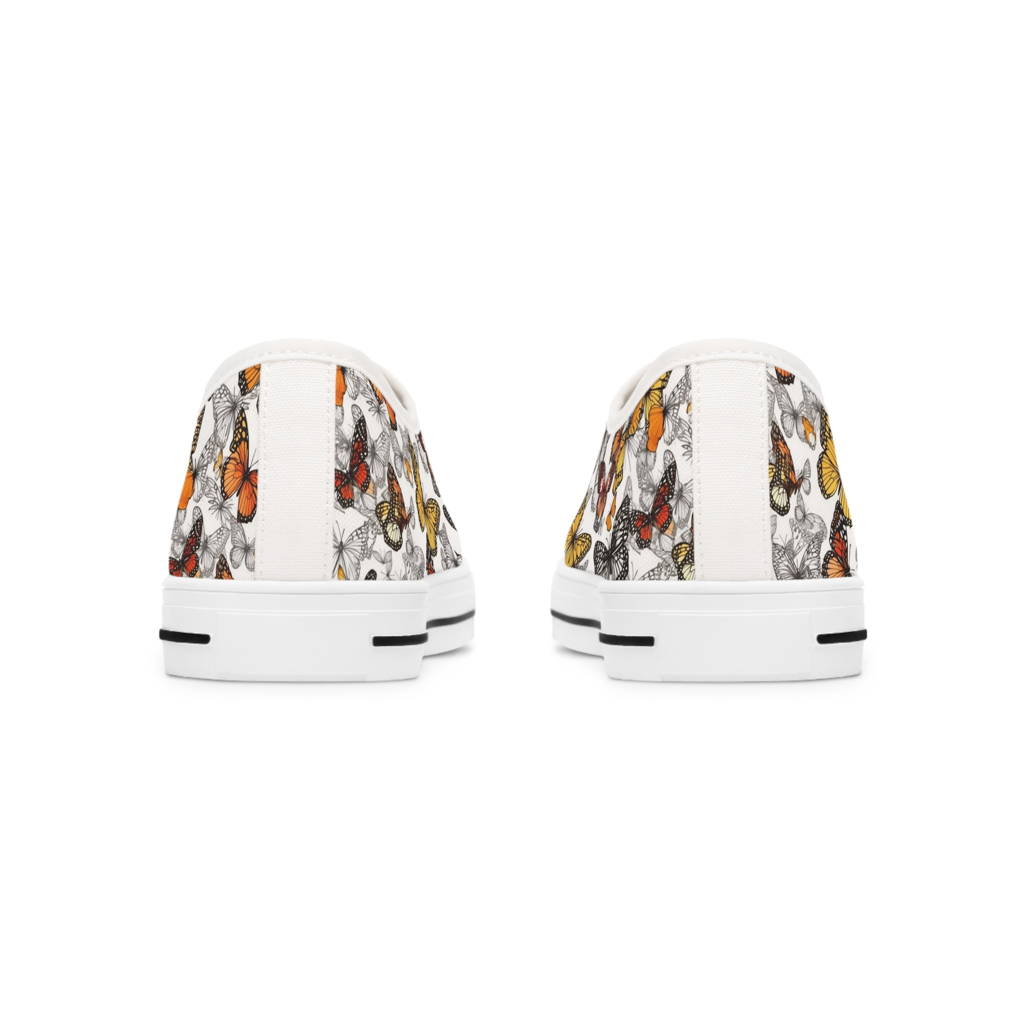 Women's Low Top Sneakers (AOP) - Seamless Butterfly Designs 04