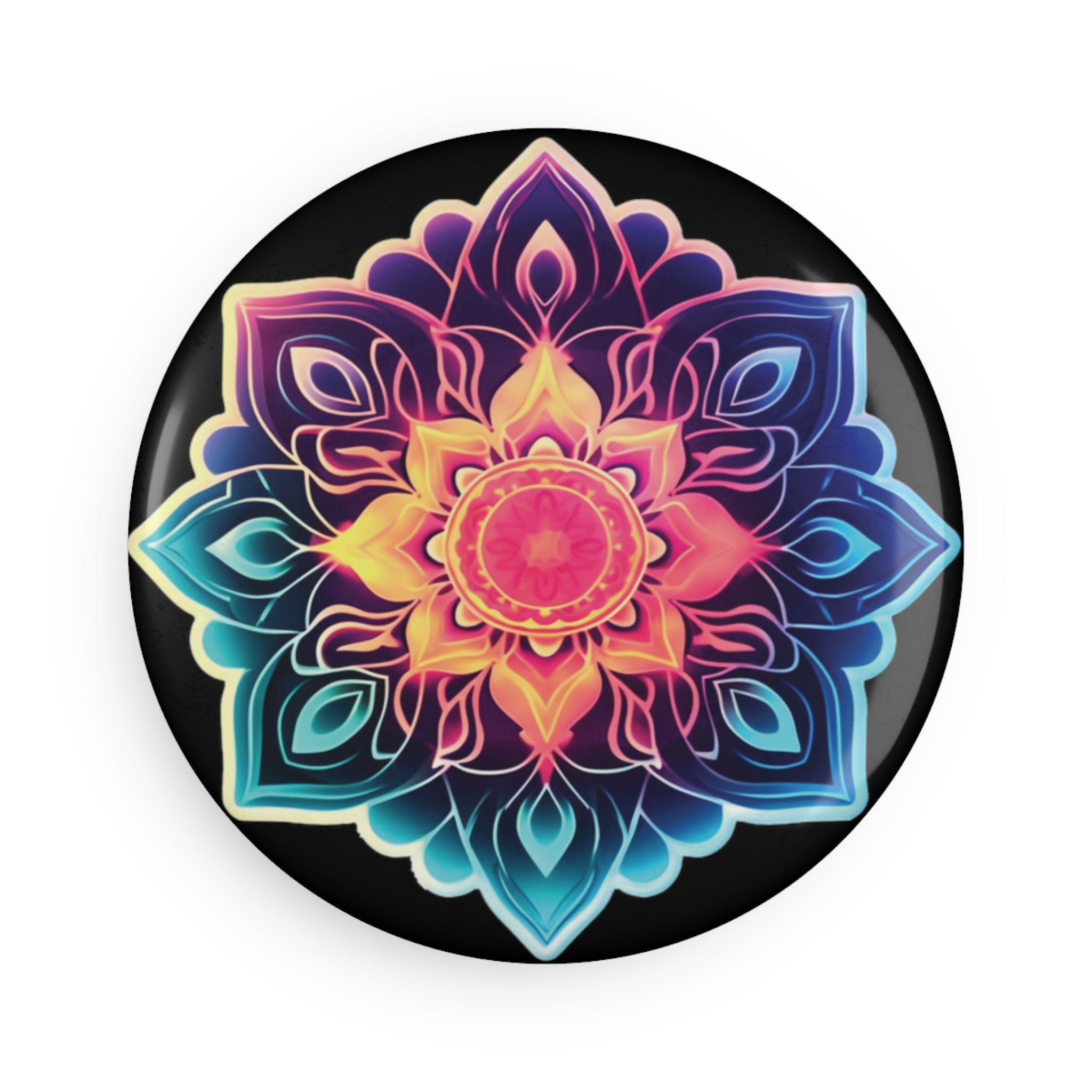 Button Magnet, Round (1 & 10 pcs) - Mandalas 24