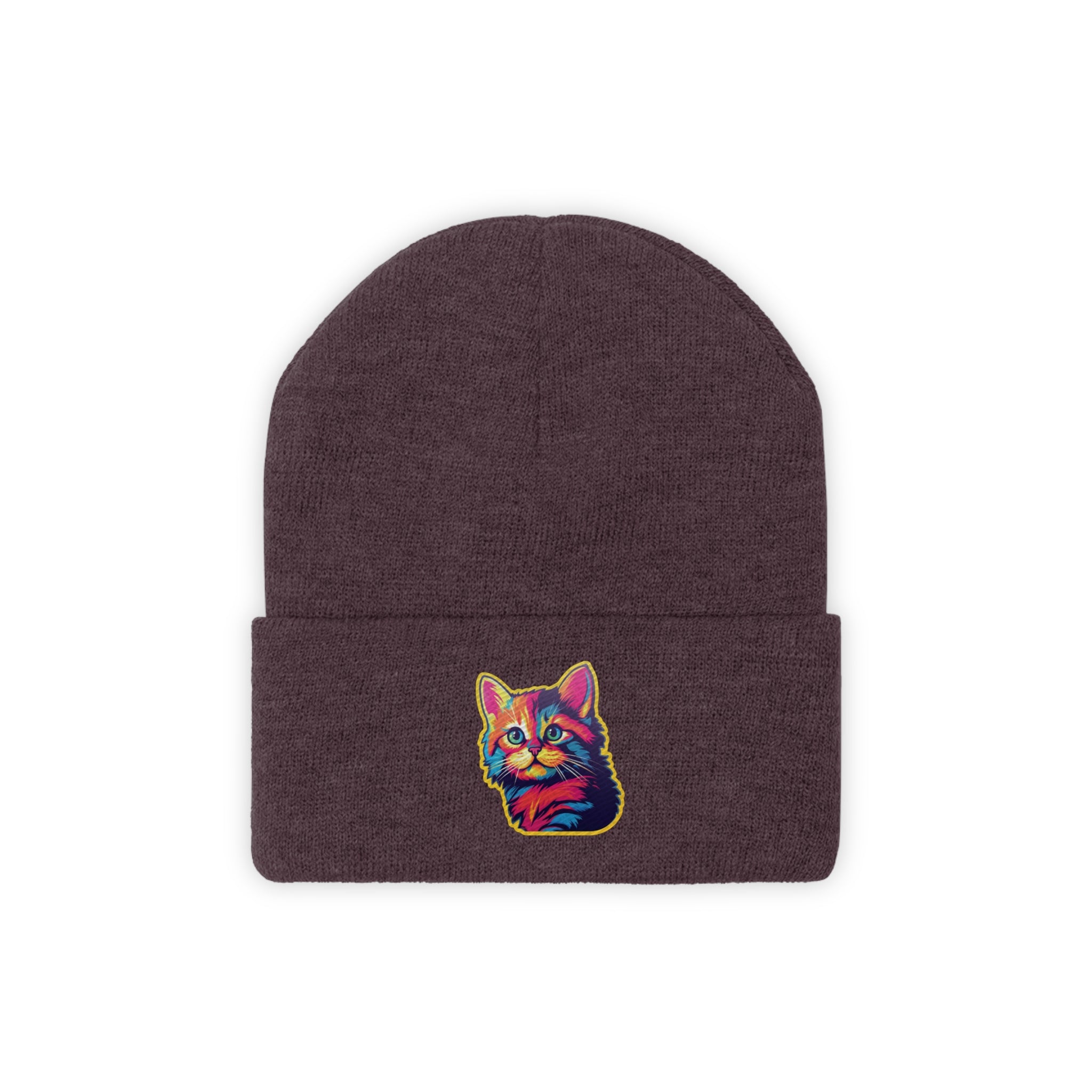 Knit Beanie - Kitten Pop Art 04