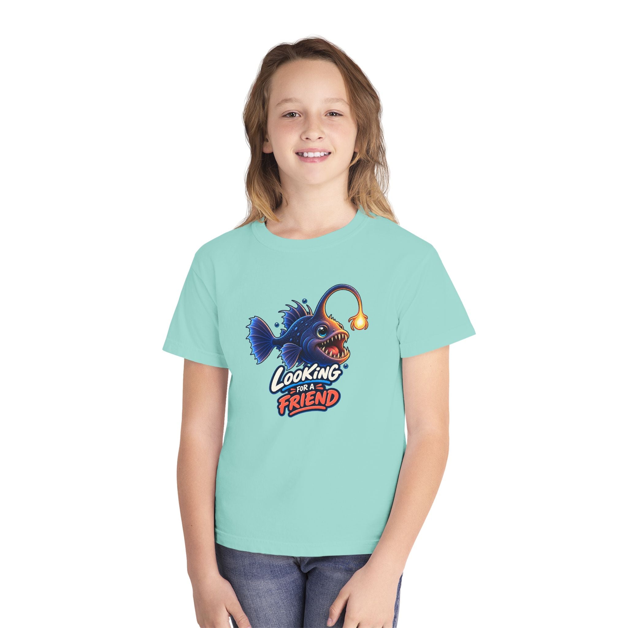 Youth Midweight Cotton Tee - Science collection - Angler Fish looking for a Friend