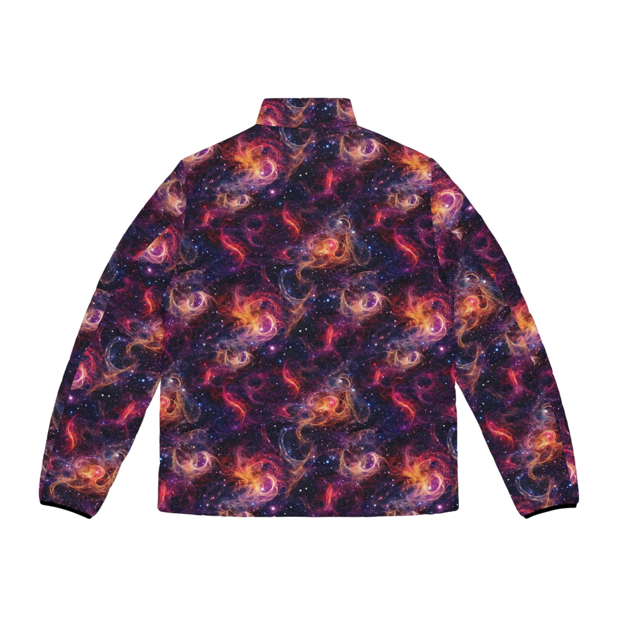 Men's Puffer Jacket (AOP) - Digital Galaxies 01