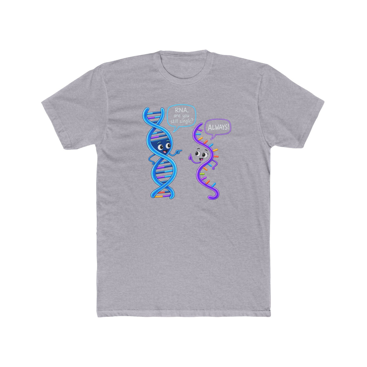 DNA & RNA chat, a Science design, on a men's cotton crew tee
