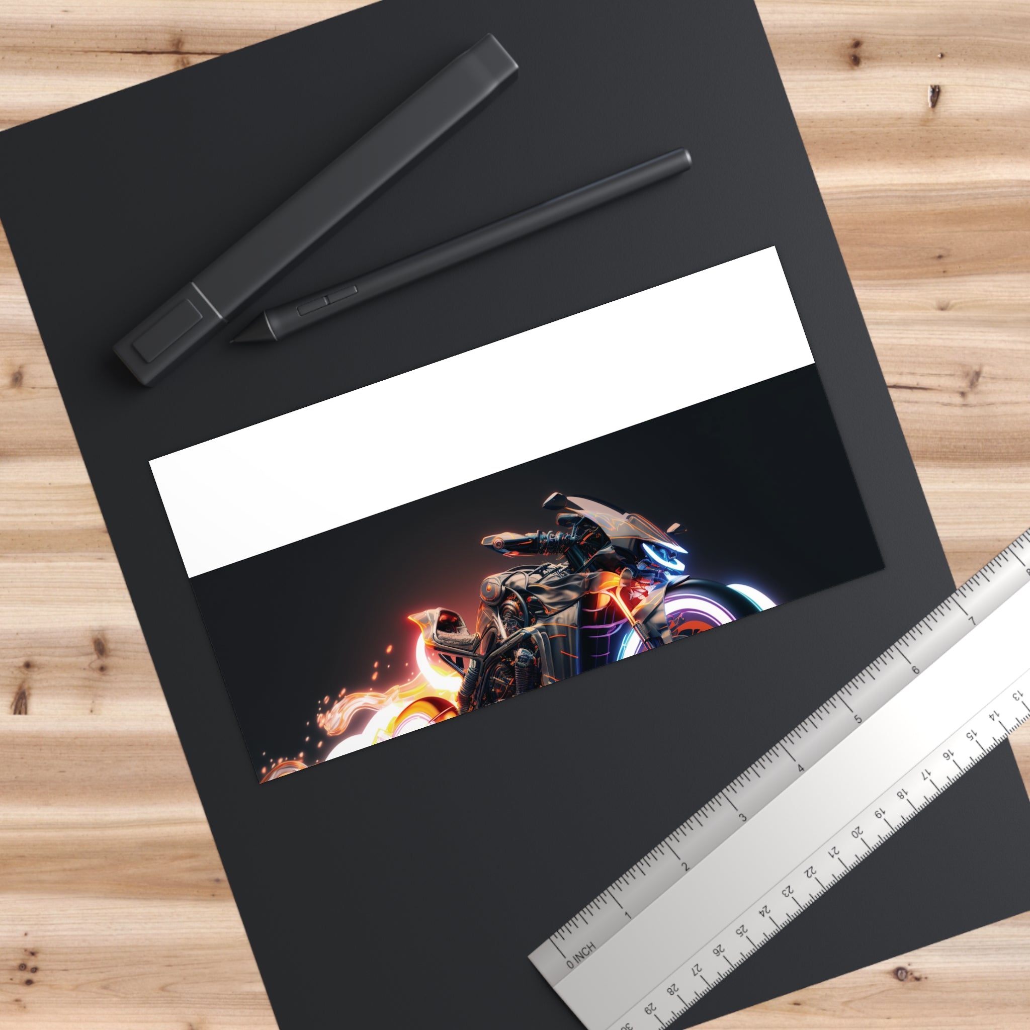 Bumper Stickers - Neon Motorcycle Design 08