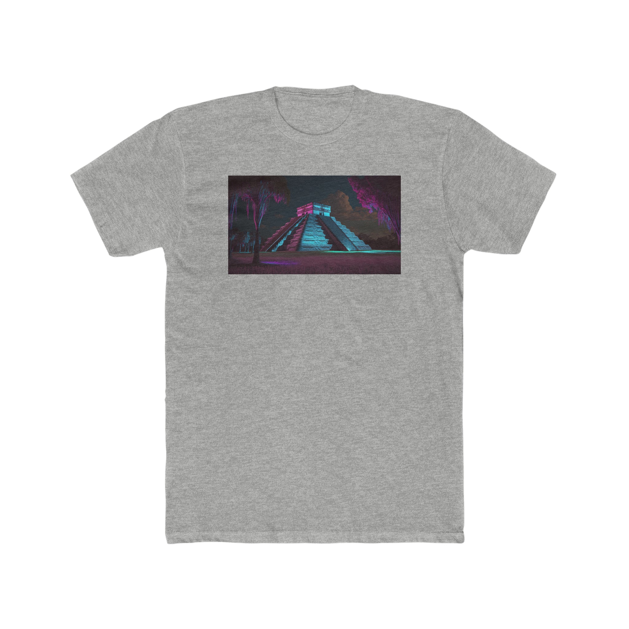 Men's Cotton Crew Tee - Fantasy Art - Chichen Itza