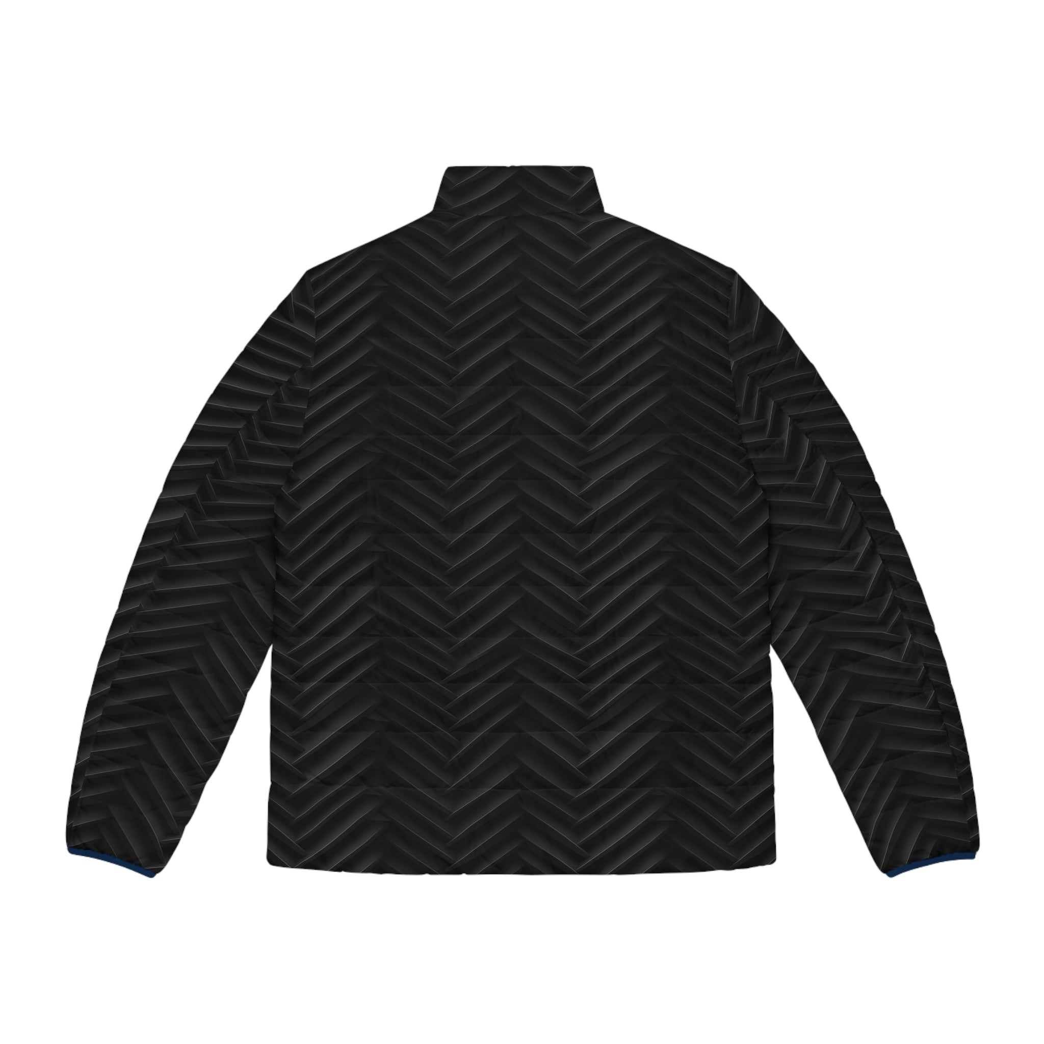 Men's Puffer Jacket (AOP) - Black Noir Designs 06