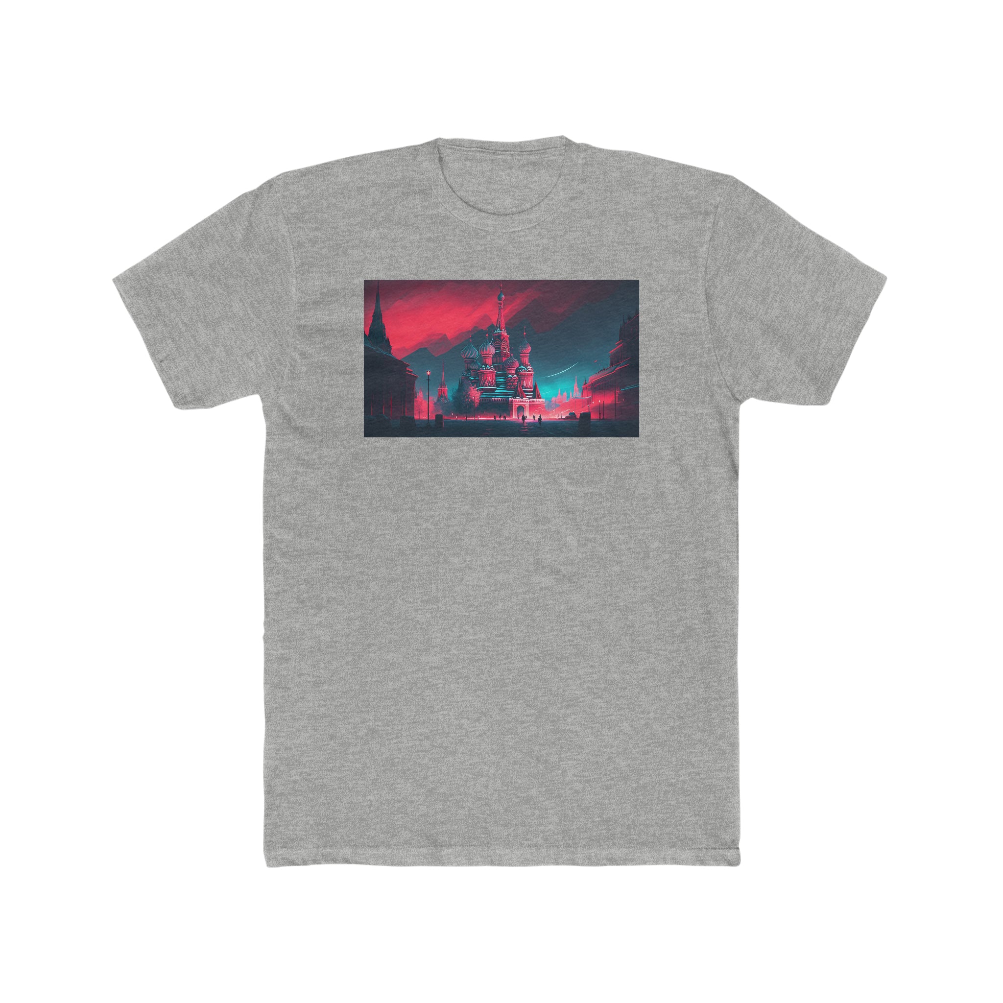 Men's Cotton Crew Tee - Fantasy Art - Red Square