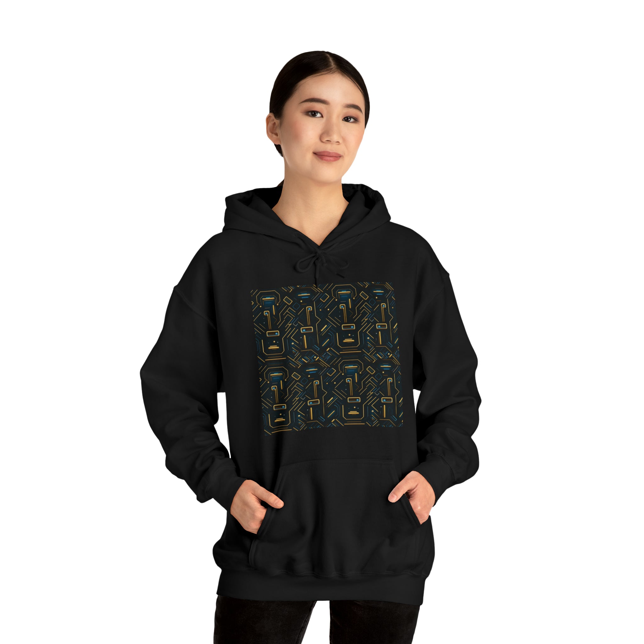 Unisex Heavy Blend™ Hooded Sweatshirt - Abstract Neon Designs 05